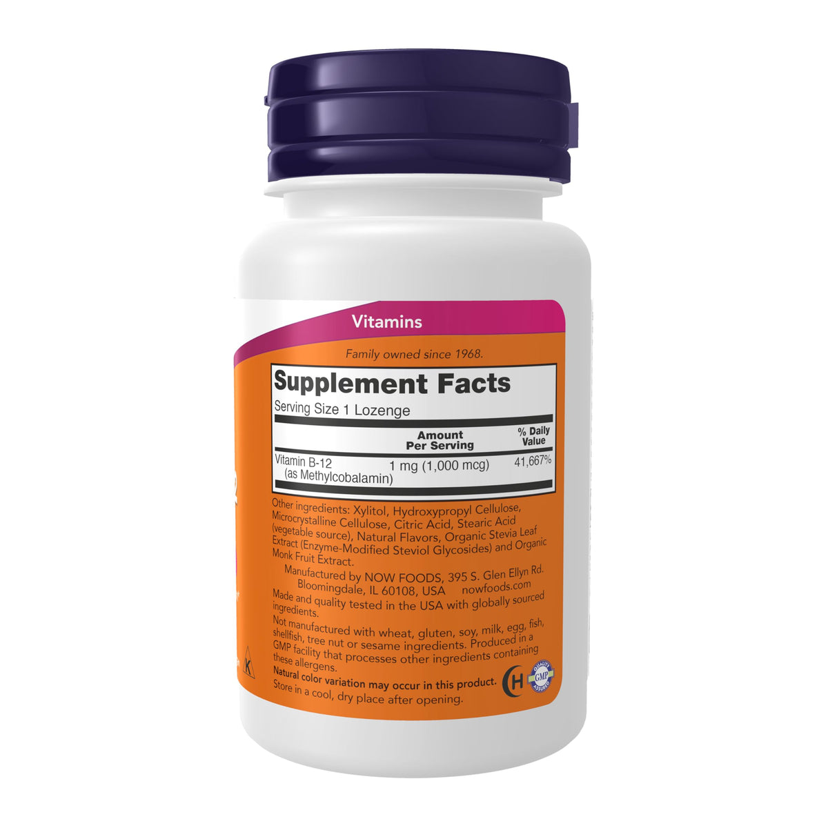 NOW Supplements Methyl B-12 (Methylcobalamin) 1,000 mcg Lozenges β Nervous System Health, Vegan