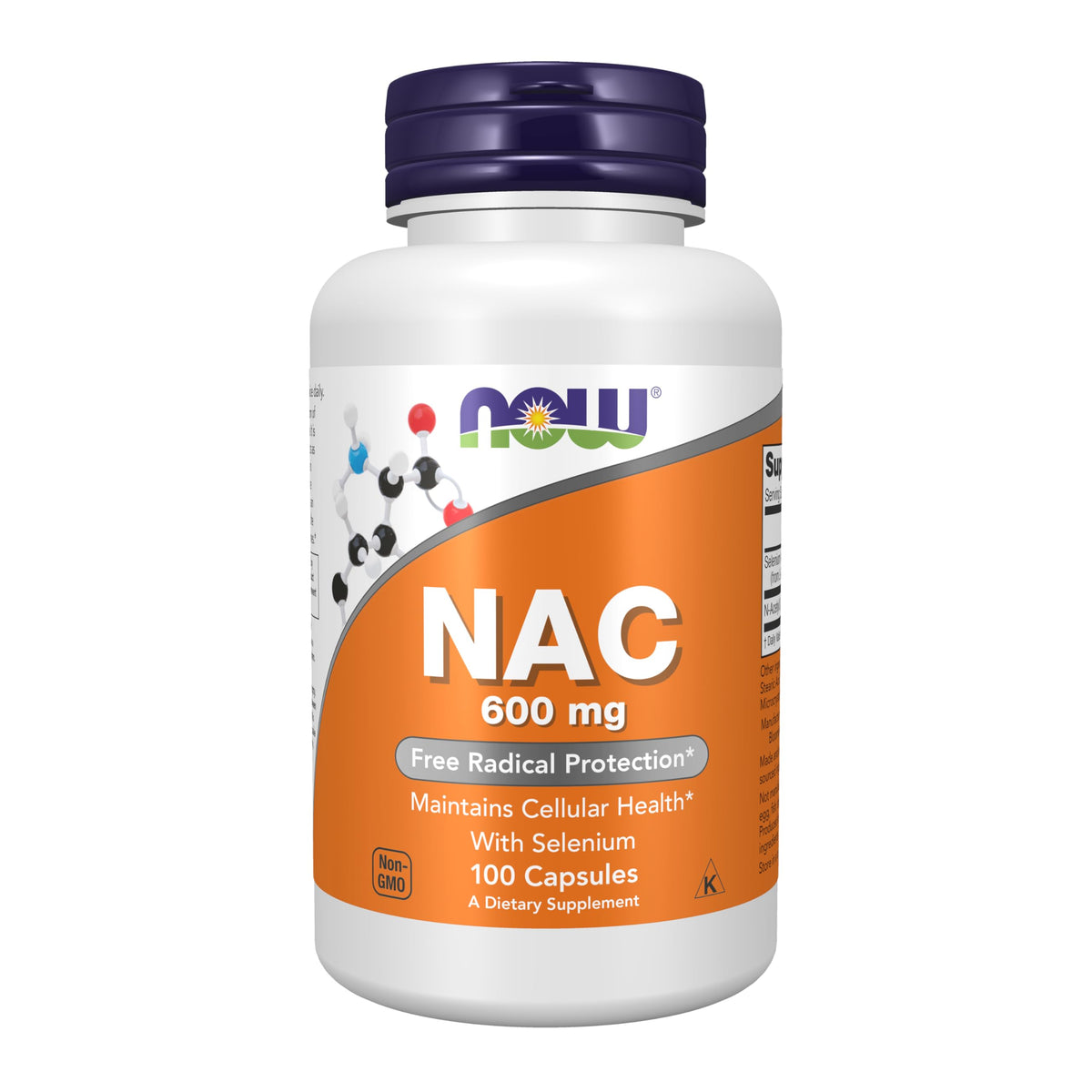 NOW NAC (إن-أسيتيل سيستين) 600 ملجم مع السيلينيوم – 100 كبسولة | NOW Foods