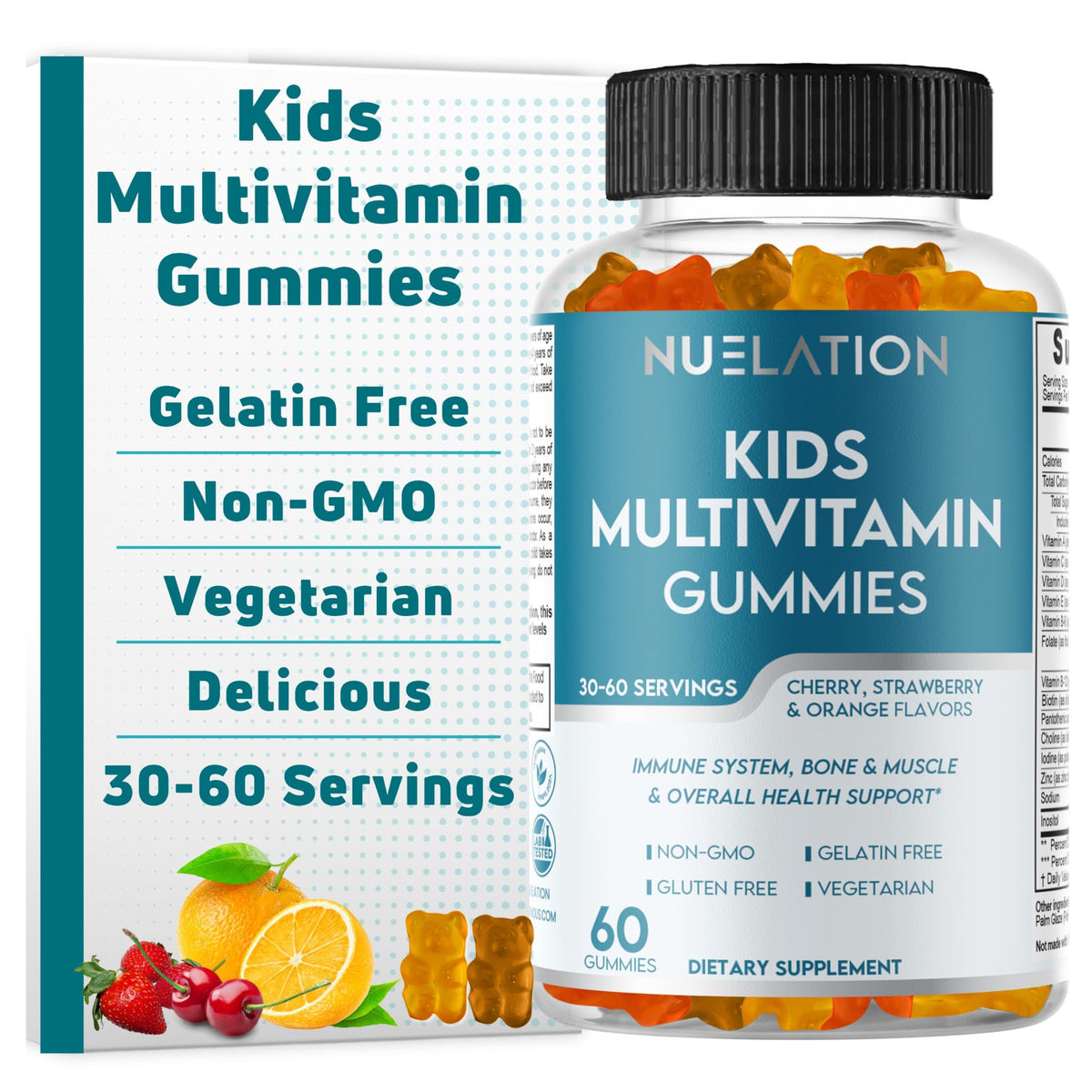 NUELATION Kids Multivitamin Gummies β 30-60 Day Supply, 14 Vitamins | Non-GMO, Gelatin-Free
