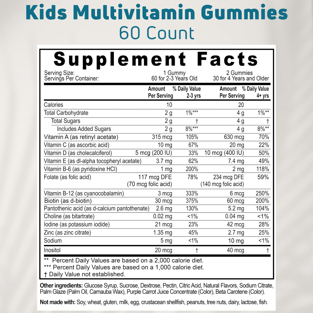 NUELATION Kids Multivitamin Gummies β 30-60 Day Supply, 14 Vitamins | Non-GMO, Gelatin-Free