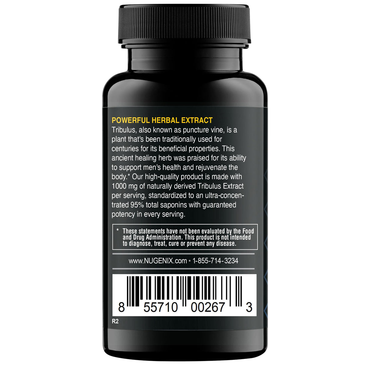 Nugenix Essentials Tribulus Terrestris للرجال - مستخلص 95% إجمالي الصابونين، قوة عالية 1000 ملجم، قوة إضافية، 60 كبسولة