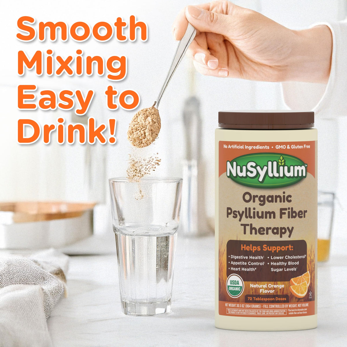 NuSyllium Ultra Psyllium Husk Powder Organic 10.7 oz – سكر مجاني كيتو ألياف