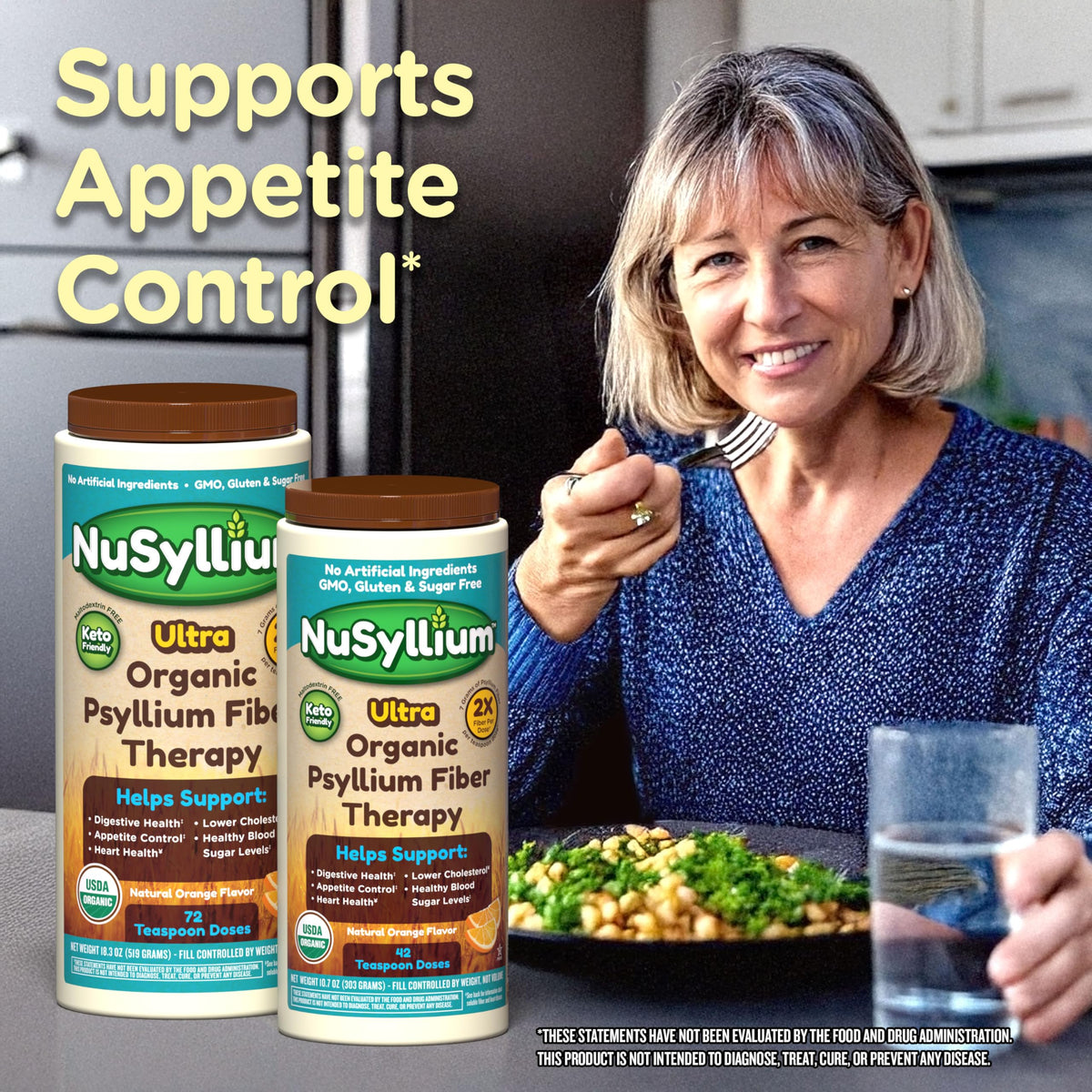 NuSyllium Ultra Psyllium Husk Powder Organic 10.7 oz – سكر مجاني كيتو ألياف