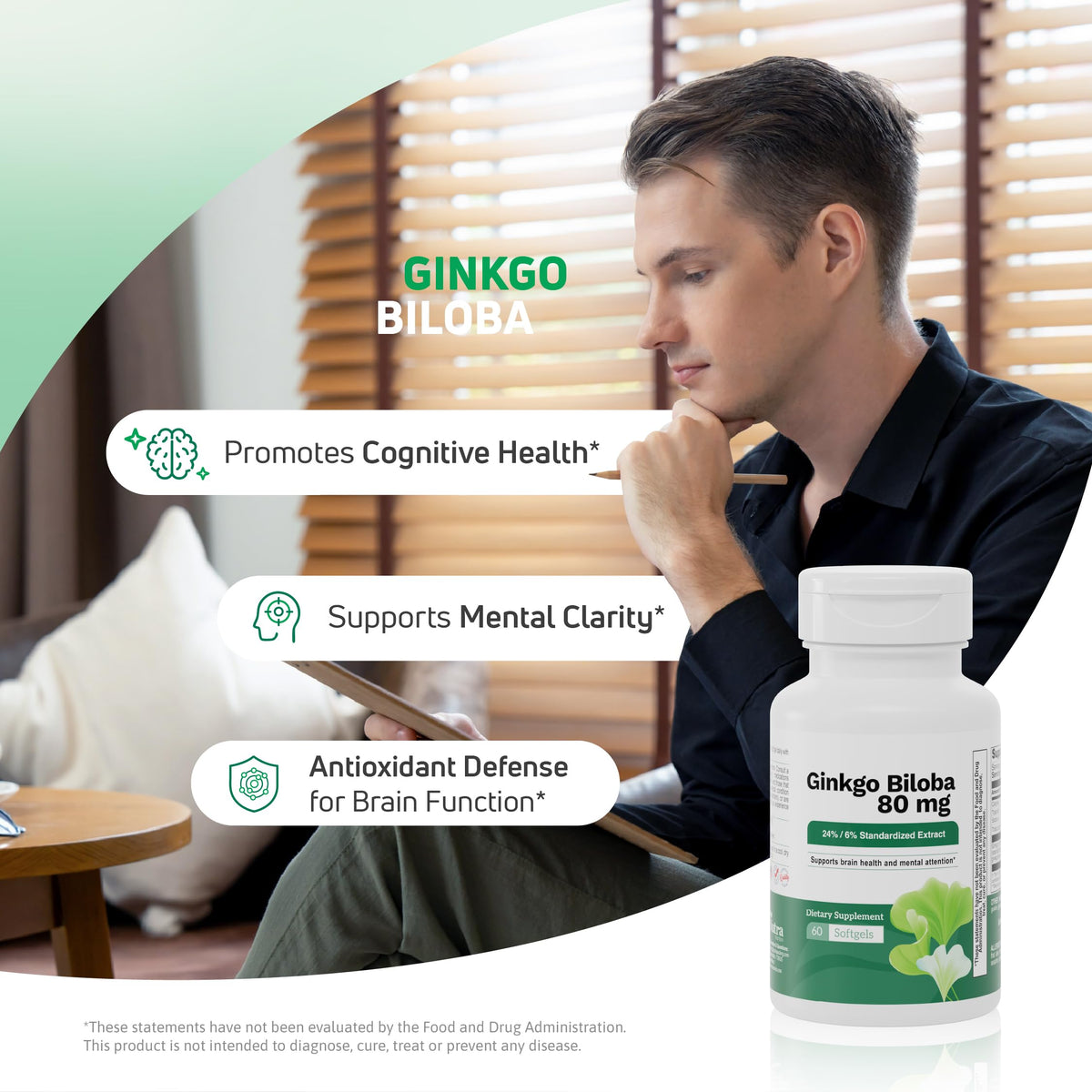 Nutra Nutrition الجنكة بيلوبا 80 ملغ – دعم الإدراك والذاكرة