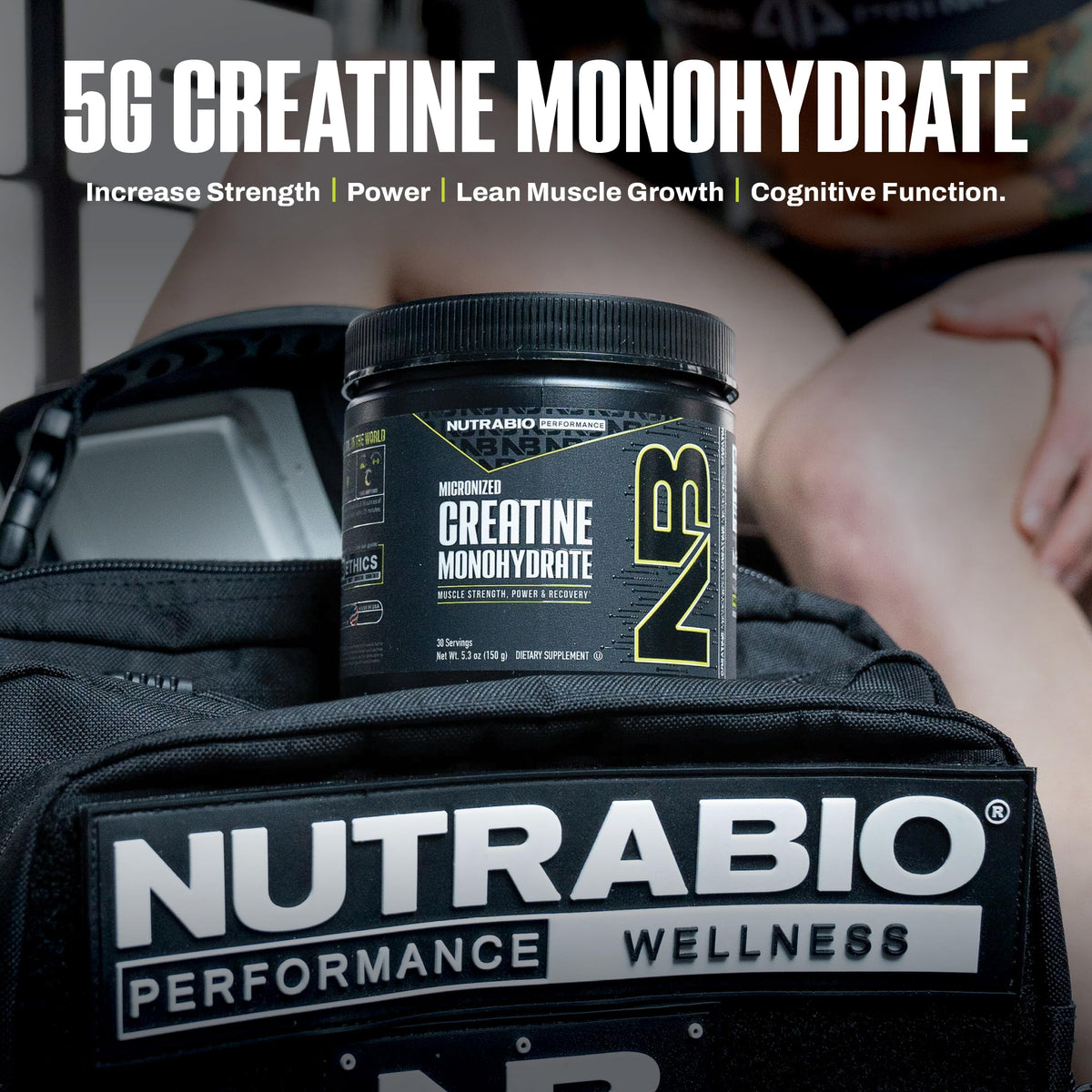 مسحوق كرياتين مونوهيدرات نقي فائق النعومة من NutraBio – بدون نكهة، 150 جم