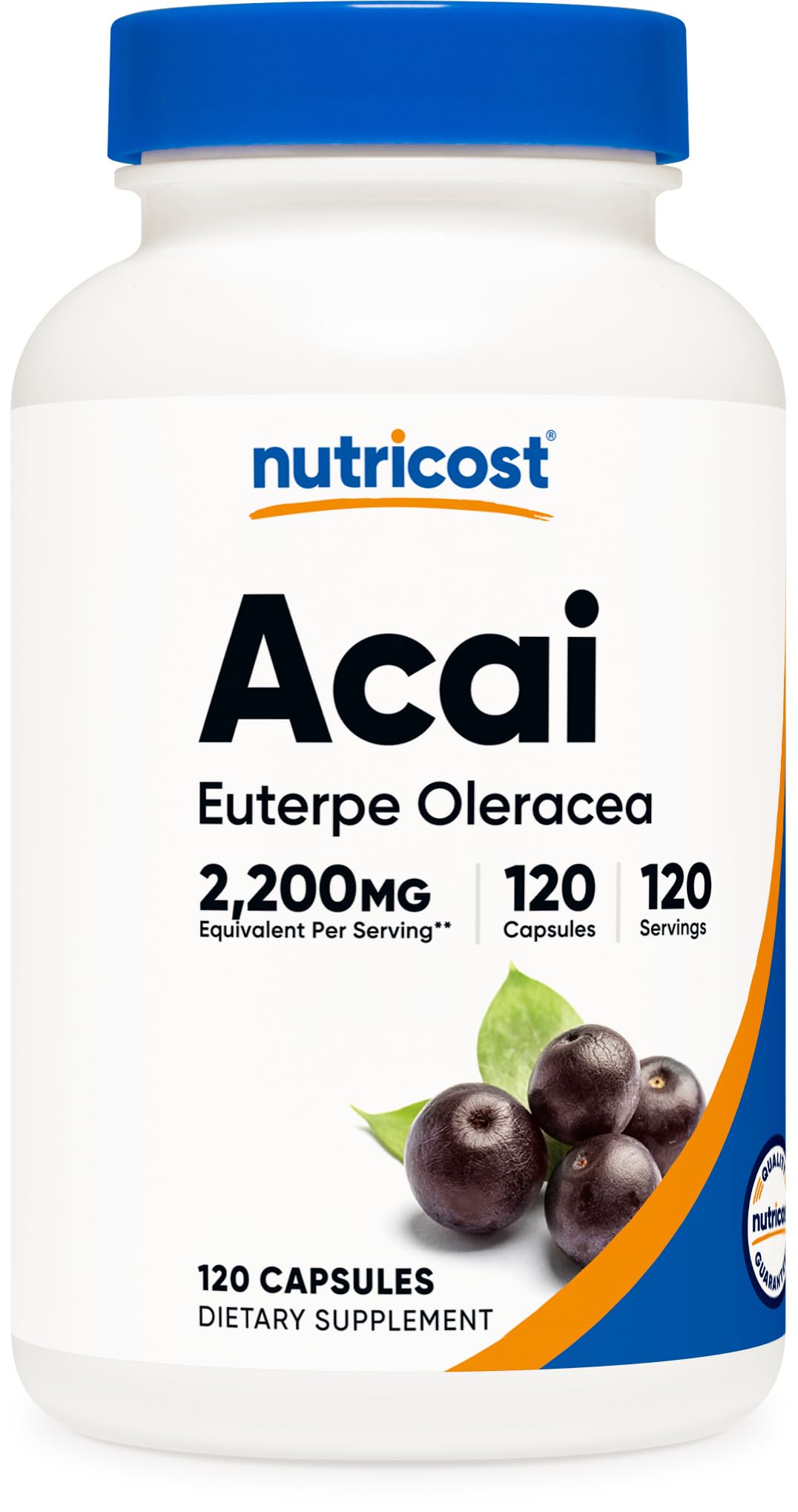 Nutricost Acai Extract 2,200mg, 120 Vegetarian Capsules (Euterpe Oleracea) from 550mg of 4:1 Extract β Non-GMO, Gluten Free
