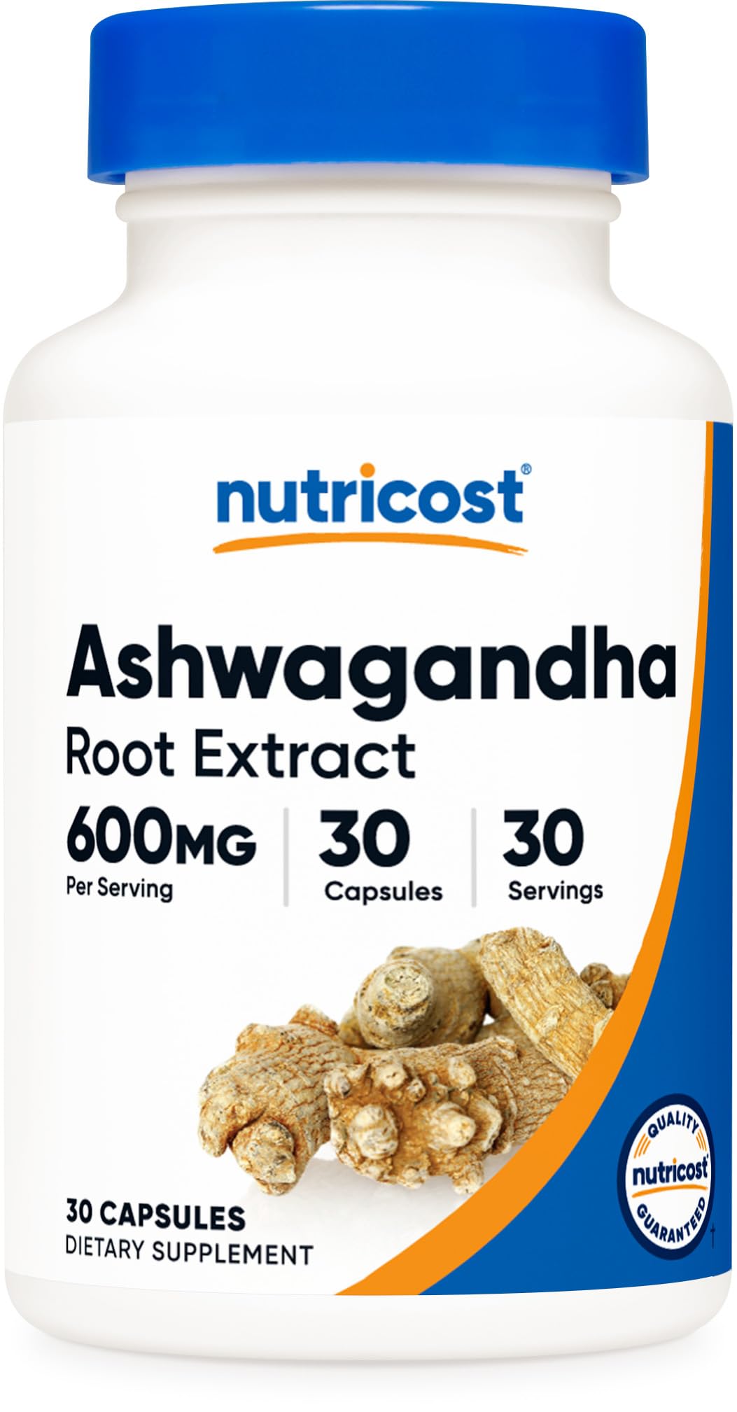 مستخلص جذور الأشواغاندا 600 ملغ من Nutricost - 30 كبسولة نباتية | غير معدل وراثيًا، خالٍ من الغلوتين