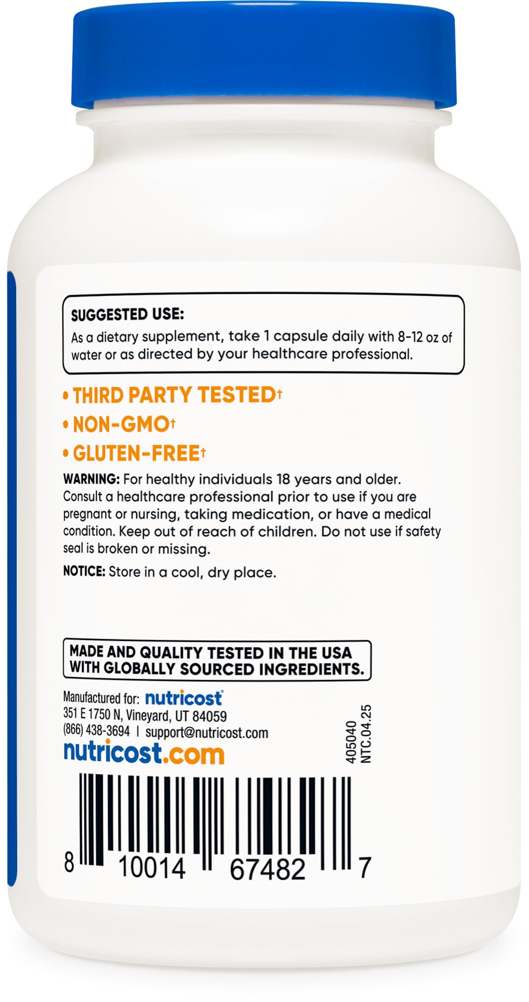 Nutricost فيتامين ب6 25 ملغ (بيريدوكسين إتش سي إل) - 240 كبسولة | غير معدل وراثيًا، خالي من الغلوتين، نباتي