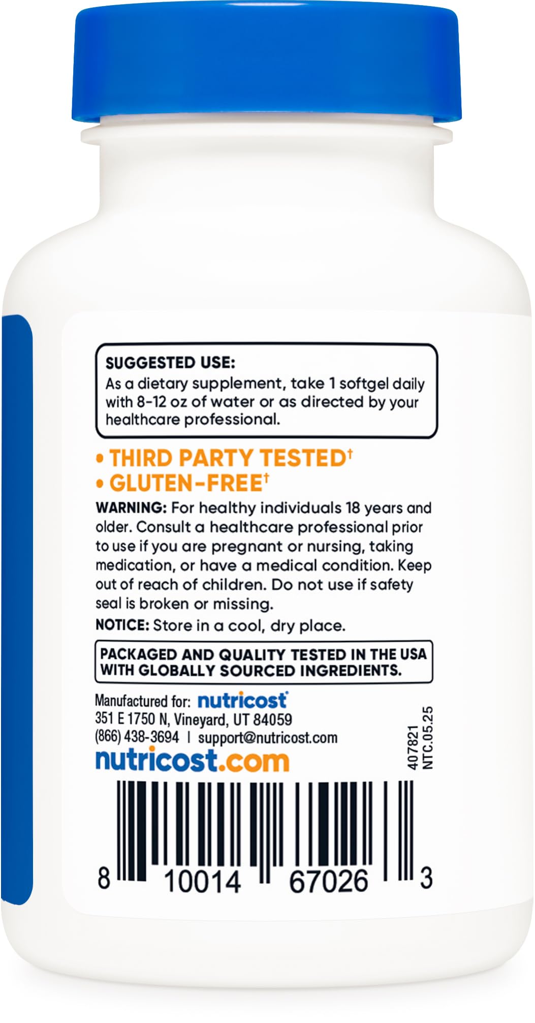 Nutricost البيوتين 10,000 مكجم - 150 كبسولة هلامية - خالٍ من الغلوتين، غير معدّل وراثيًا
