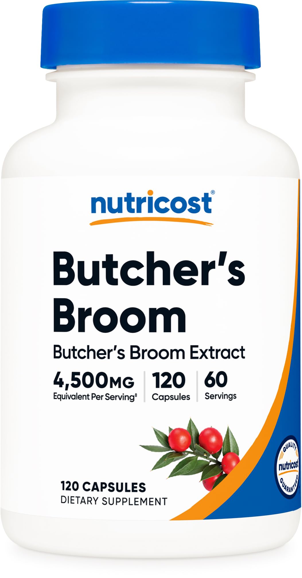 مستخلص مكنسة الجزار من Nutricost (ما يعادل 4500 ملجم) 120 كبسولة - خالٍ من الجلوتين، 60 حصة