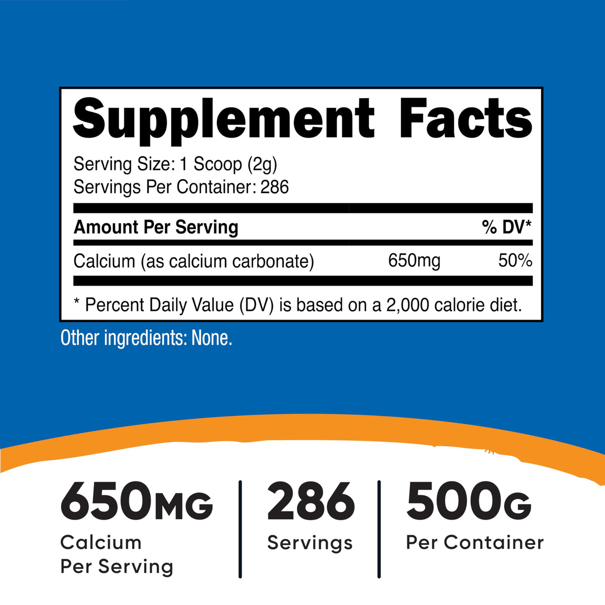 Nutricost مسحوق كربونات الكالسيوم 500 جرام | 650 ملجم لكل جرعة