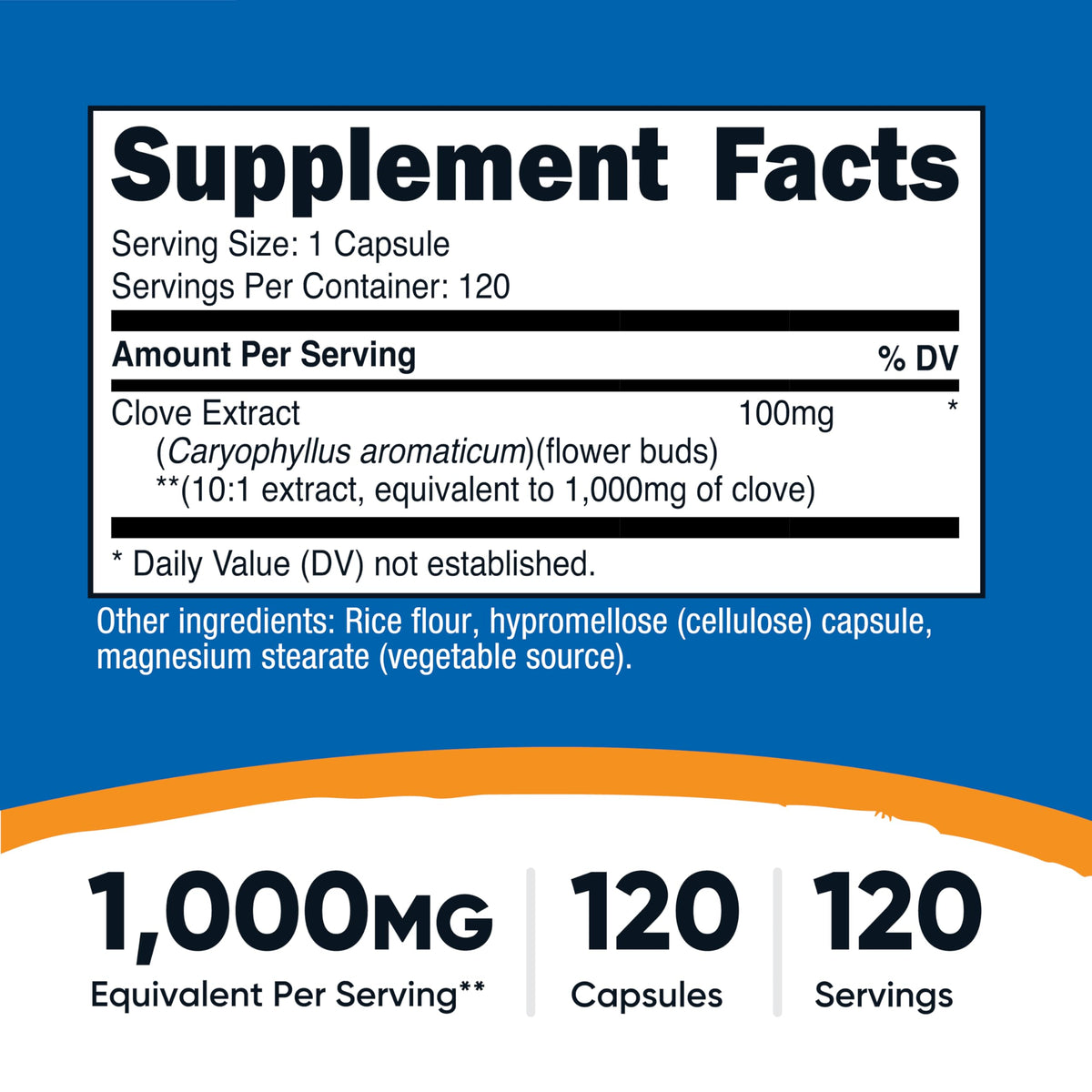 Nutricost مستخلص القرنفل 10:1 بتركيز 1000 ملجم - 120 كبسولة | نباتي، خالٍ من الكائنات المعدلة وراثيًا، خالٍ من الغلوتين