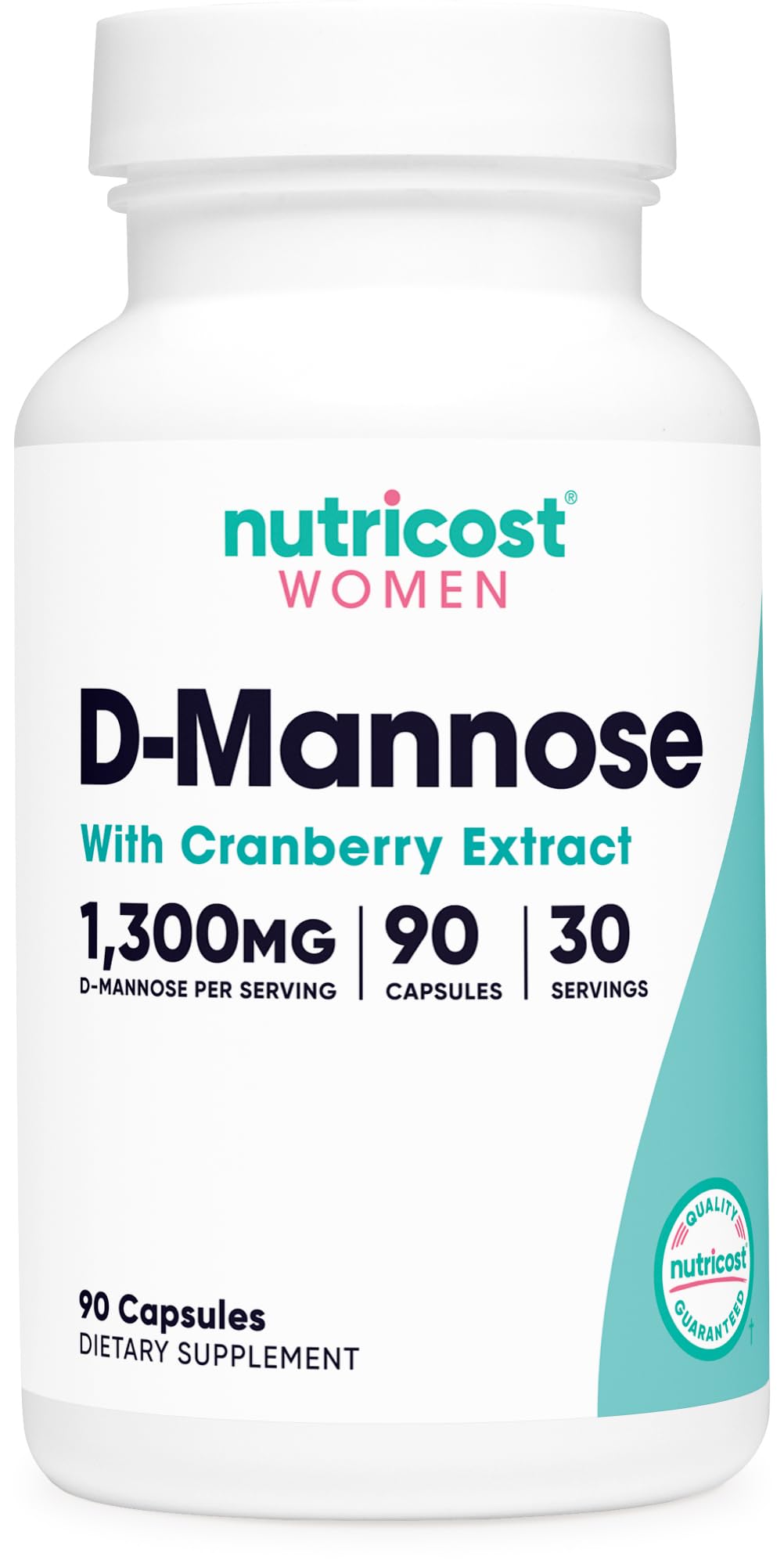 Nutricost D-مانوز مع خلاصة التوت البري 1300 ملجم - 90 كبسولة