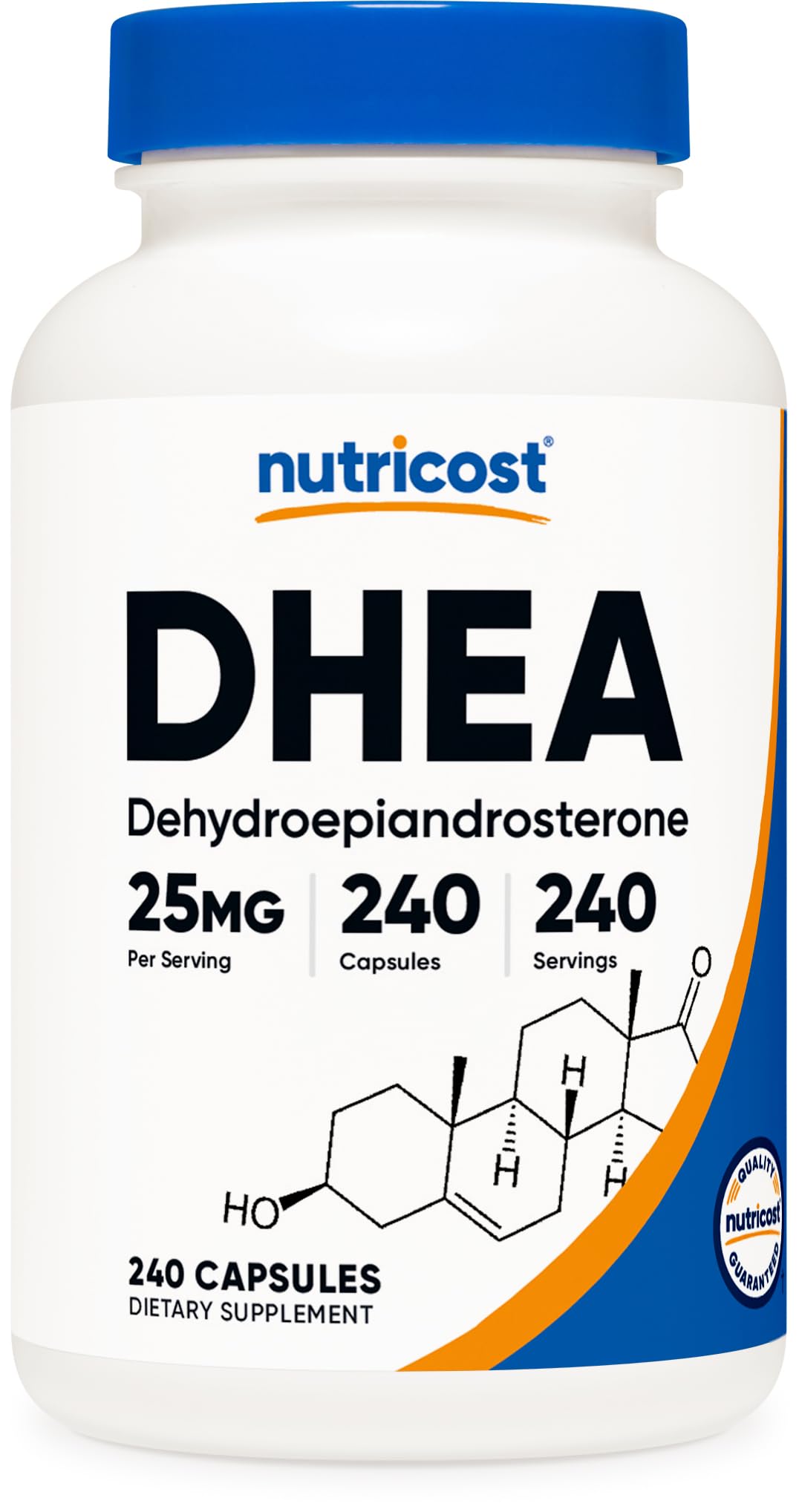 Nutricost DHEA 25mg β 240 Capsules, Gluten Free, Soy Free, Non-GMO