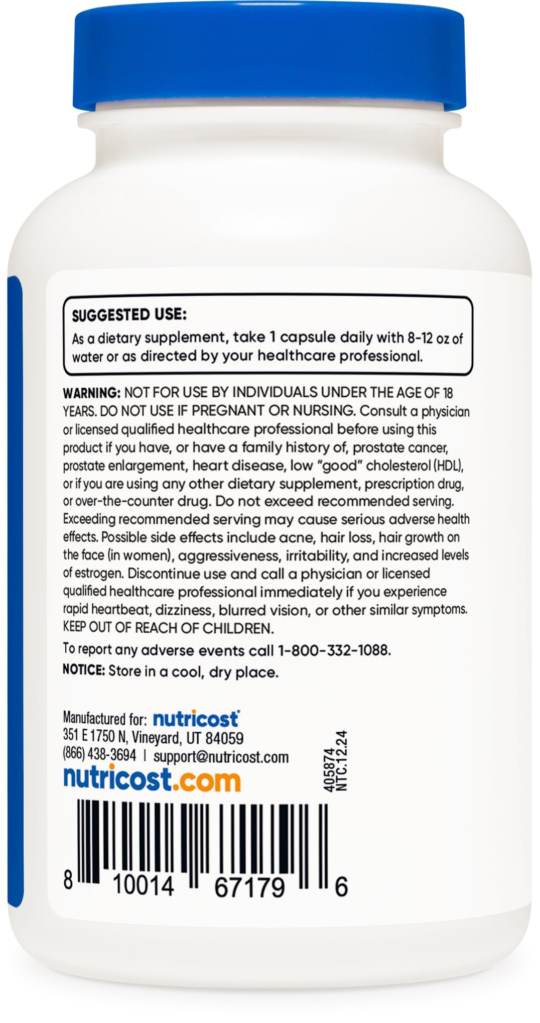 Nutricost DHEA 25mg β 240 Capsules, Gluten Free, Soy Free, Non-GMO