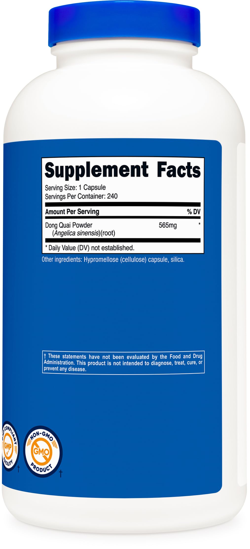 Nutricost Dong Quai 565mg – 240 كبسولة نباتية | غير معدّل وراثيًا، خالي من الجلوتين