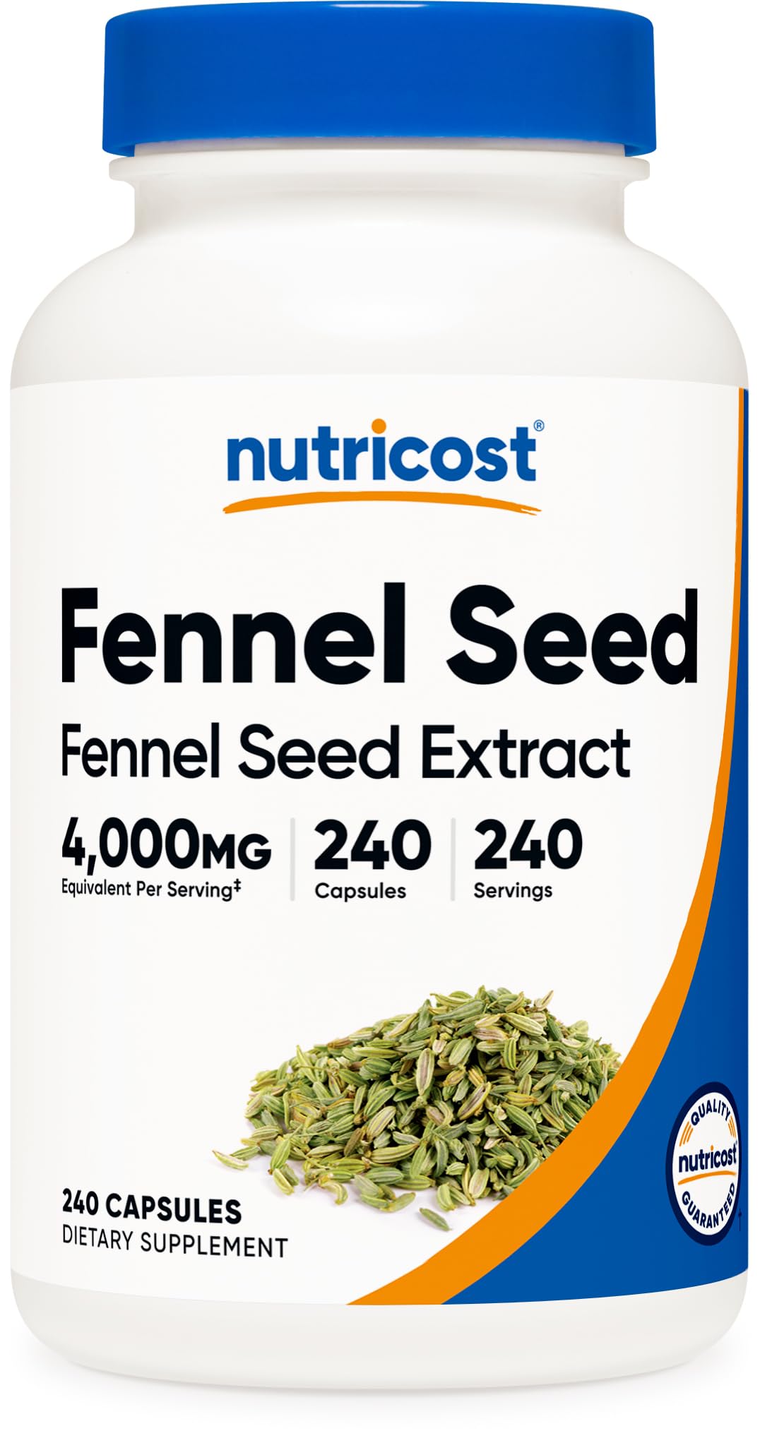 بذور الشمر من Nutricost (ما يعادل 4000 ملغ) 240 كبسولة – مكمل بذور الشمر النباتي
