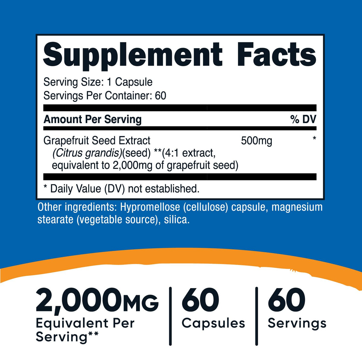 Nutricost Grapefruit Seed Extract 2,000mg β 60 Vegetarian Capsules | Gluten Free, Non-GMO