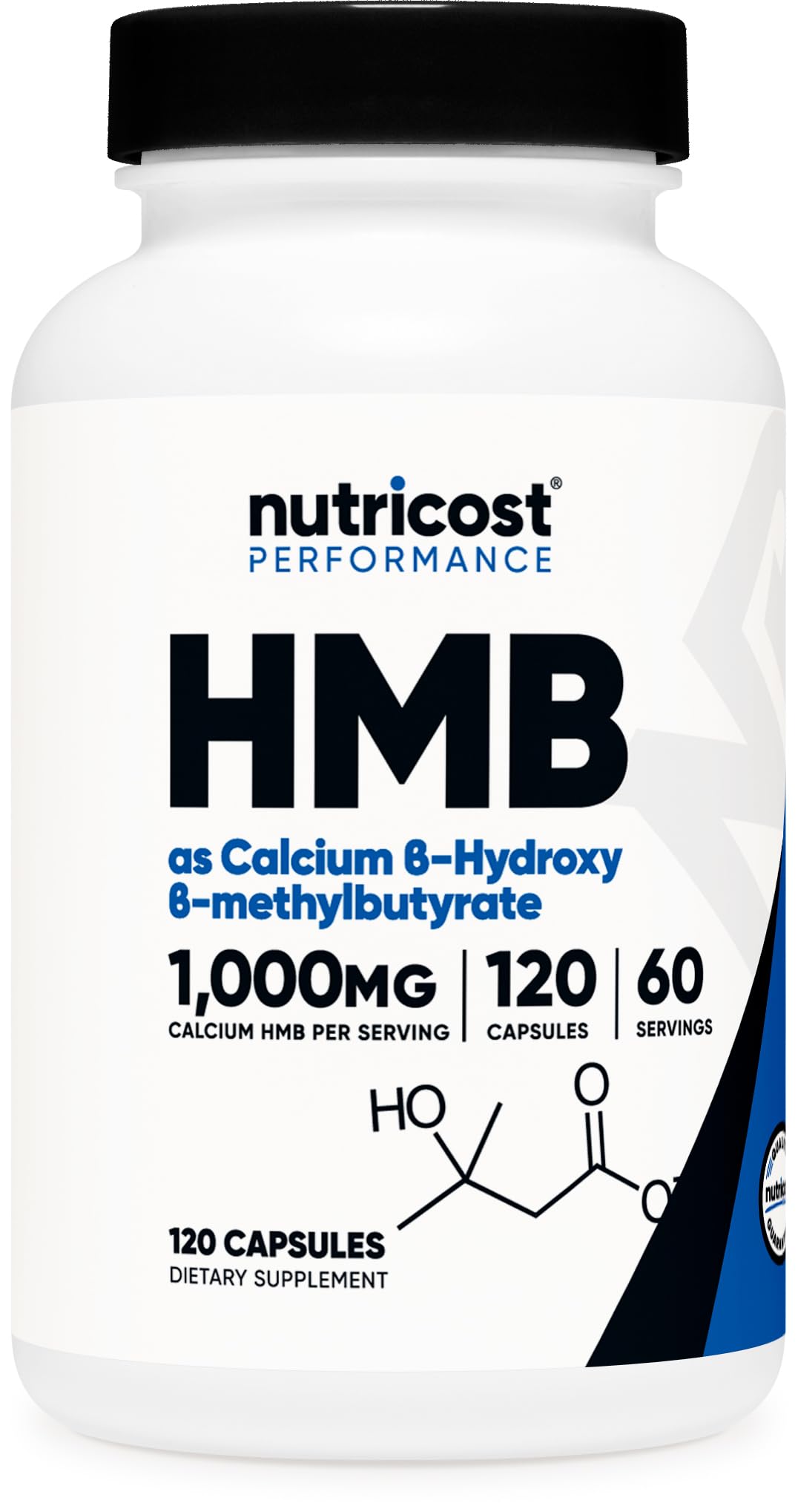 Nutricost HMB 1000mg | 120 كبسولة | خالٍ من الغلوتين وغير معدل وراثيًا