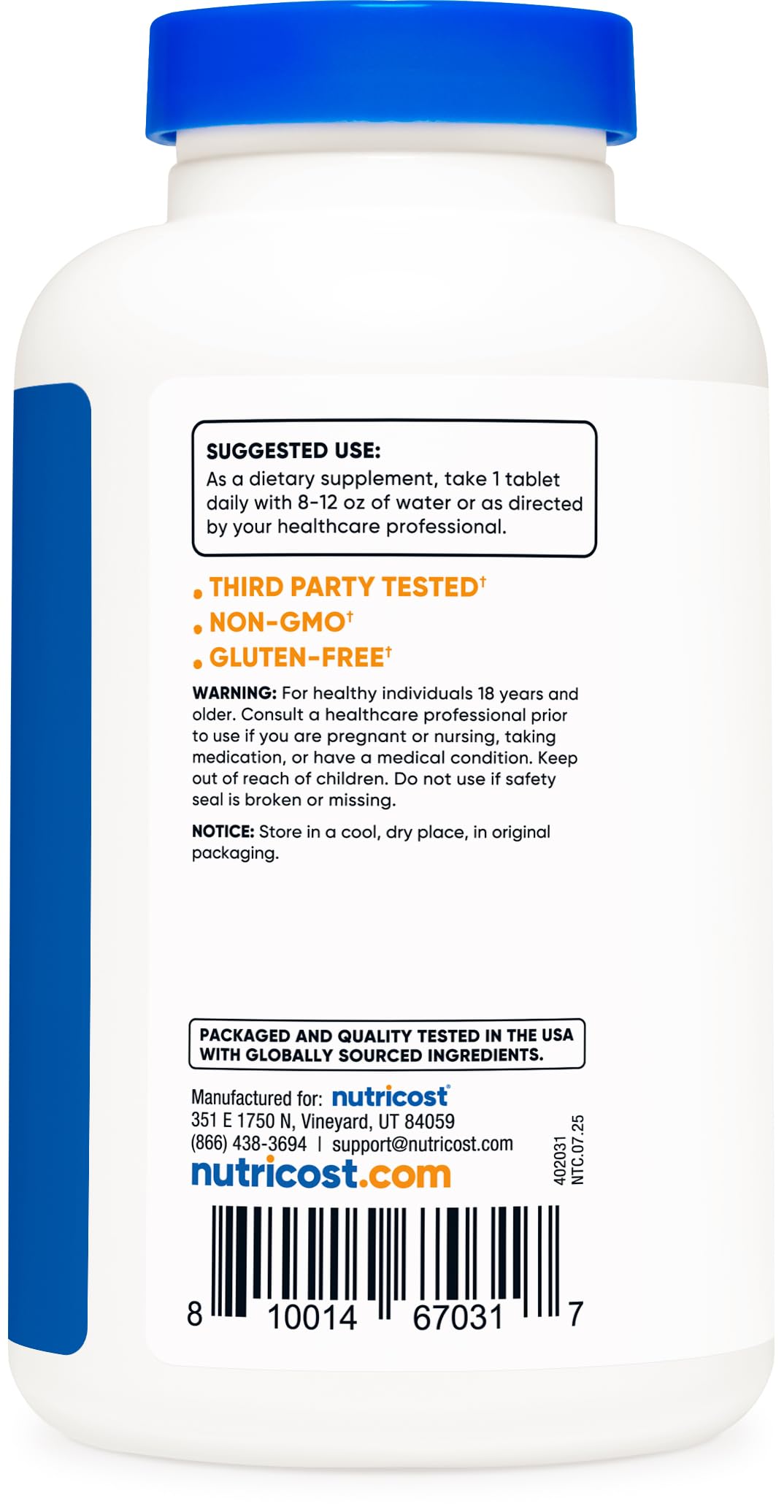 Nutricost L-Arginine 1000mg β Amino Acid Tablets (150 Count)