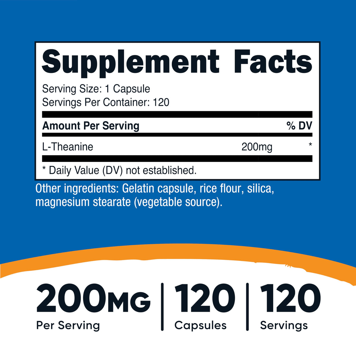 Nutricost L-Theanine 200mg - 120 Capsules | Double Strength, Non-GMO, Gluten Free
