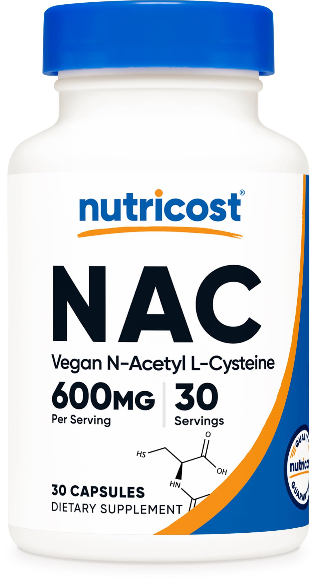 Nutricost NAC 600 ملجم - 30 كبسولة نباتية | خالٍ من الكائنات المعدلة وراثيًا، خالٍ من الغلوتين