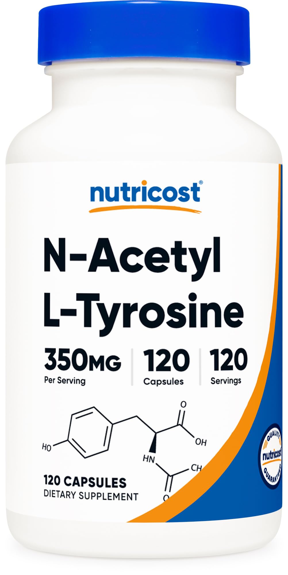 Nutricost N-Acetyl L-Tyrosine (NALT) 350mg β 120 Capsules | Gluten Free, Non-GMO