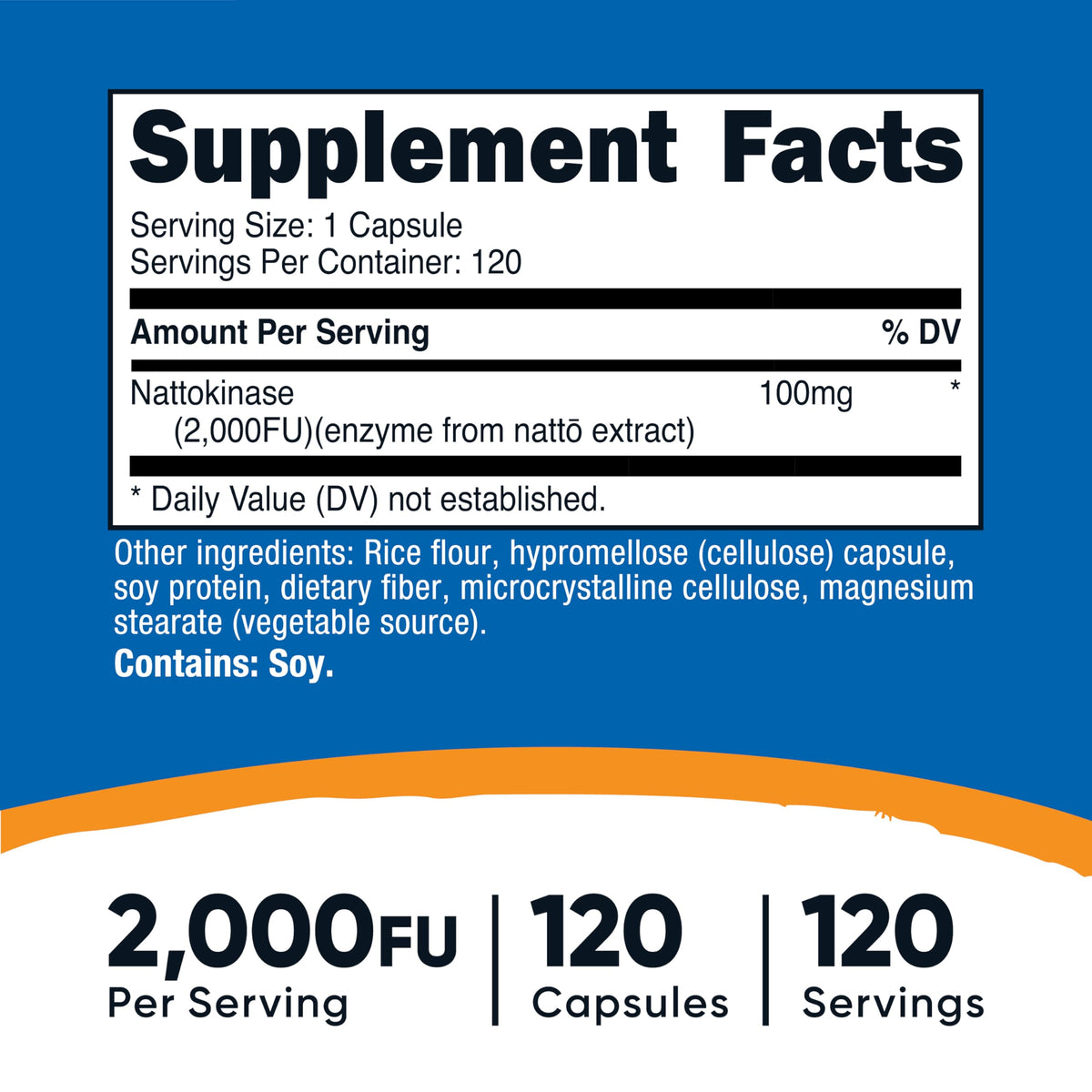 Nutricost Nattokinase 2,000 وحدة في، 120 كبسولة – خالٍ من الجلوتين، غير معدل وراثيًا، مناسب للنباتيين