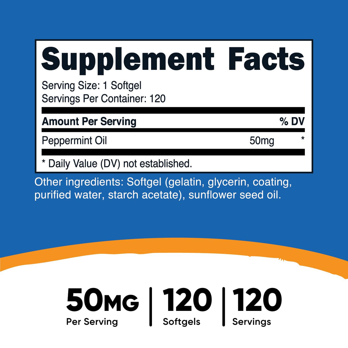 كبسولات زيت النعناع من Nutricost (120 كبسولة هلامية) (50 ملجم) - خالية من الجلوتين، تم اختبارها من قبل طرف ثالث، غير معدلة وراثيًا