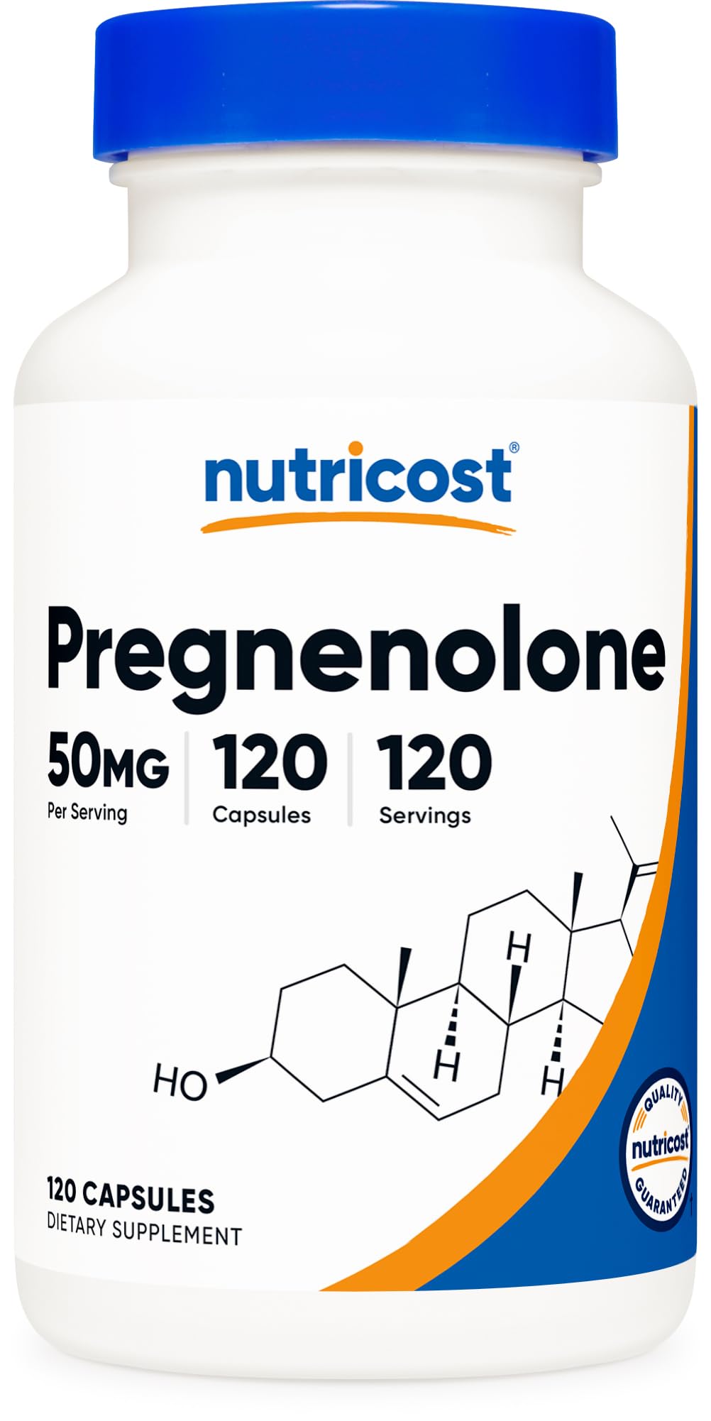 Nutricost Pregnenolone 50mg – 120 كبسولة | غير معدل وراثيًا، خالٍ من الغلوتين، مناسب للنباتيين
