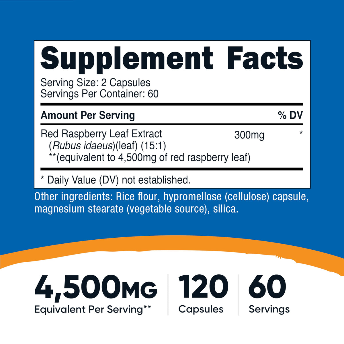 مستخلص أوراق توت العليق الأحمر من Nutricost (4500 ملغ) 120 كبسولة | مكمل غذائي نباتي