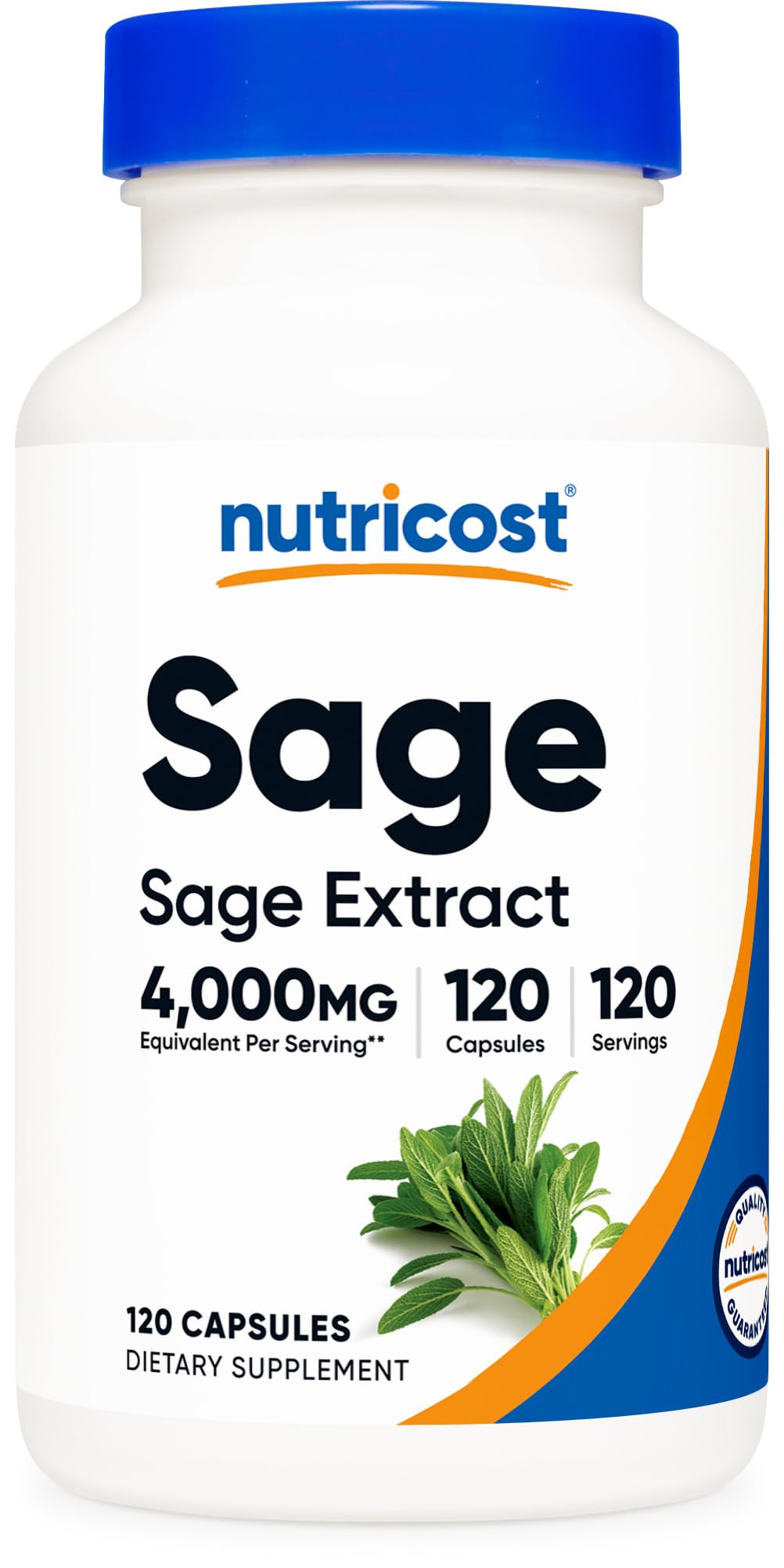 مستخلص الميرمية من Nutricost بقوة 4000 ملجم - 120 كبسولة نباتية | خالٍ من الكائنات المعدلة وراثيًا والجلوتين