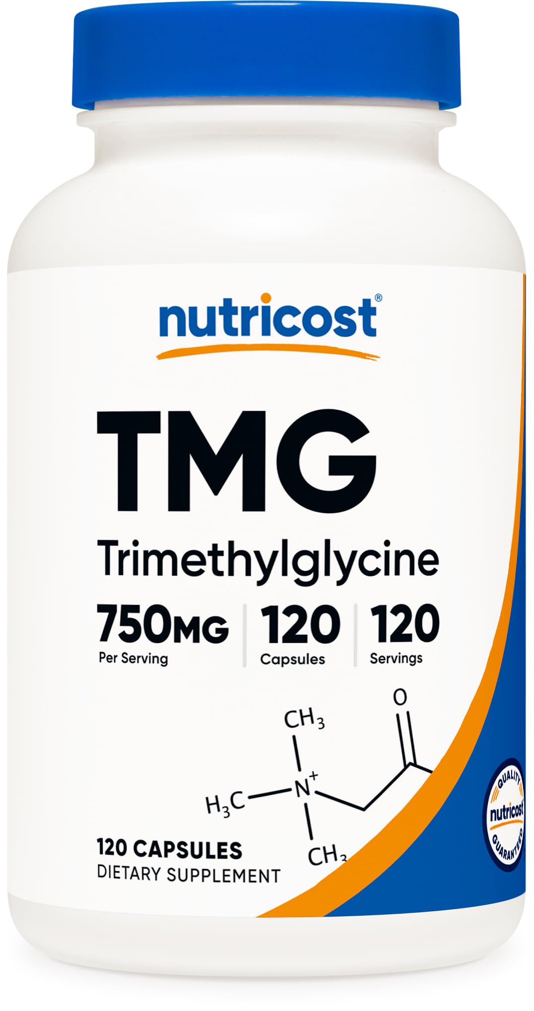 Nutricost TMG (ثلاثي ميثيل جلايسين) 750 ملغ - 120 كبسولة | غير معدل وراثيًا، خالٍ من الجلوتين
