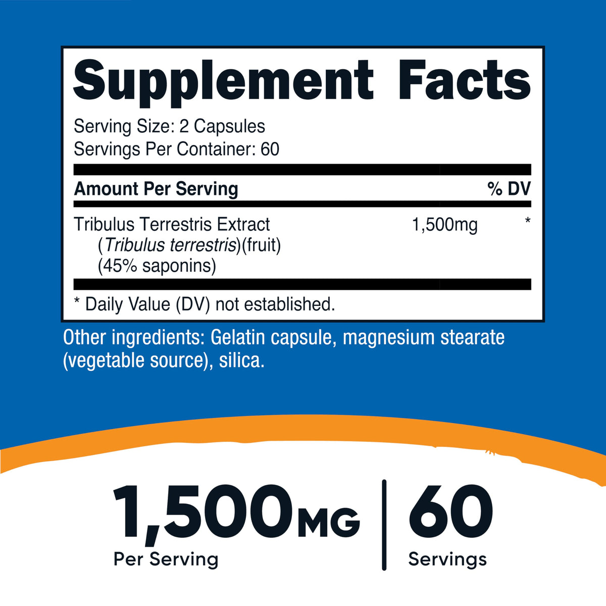 Nutricost مستخلص تريبولوس تيريستريس 1500 ملغ - 120 كبسولة | 60 جرعة | خالٍ من الكائنات المعدلة وراثيًا والغلوتين