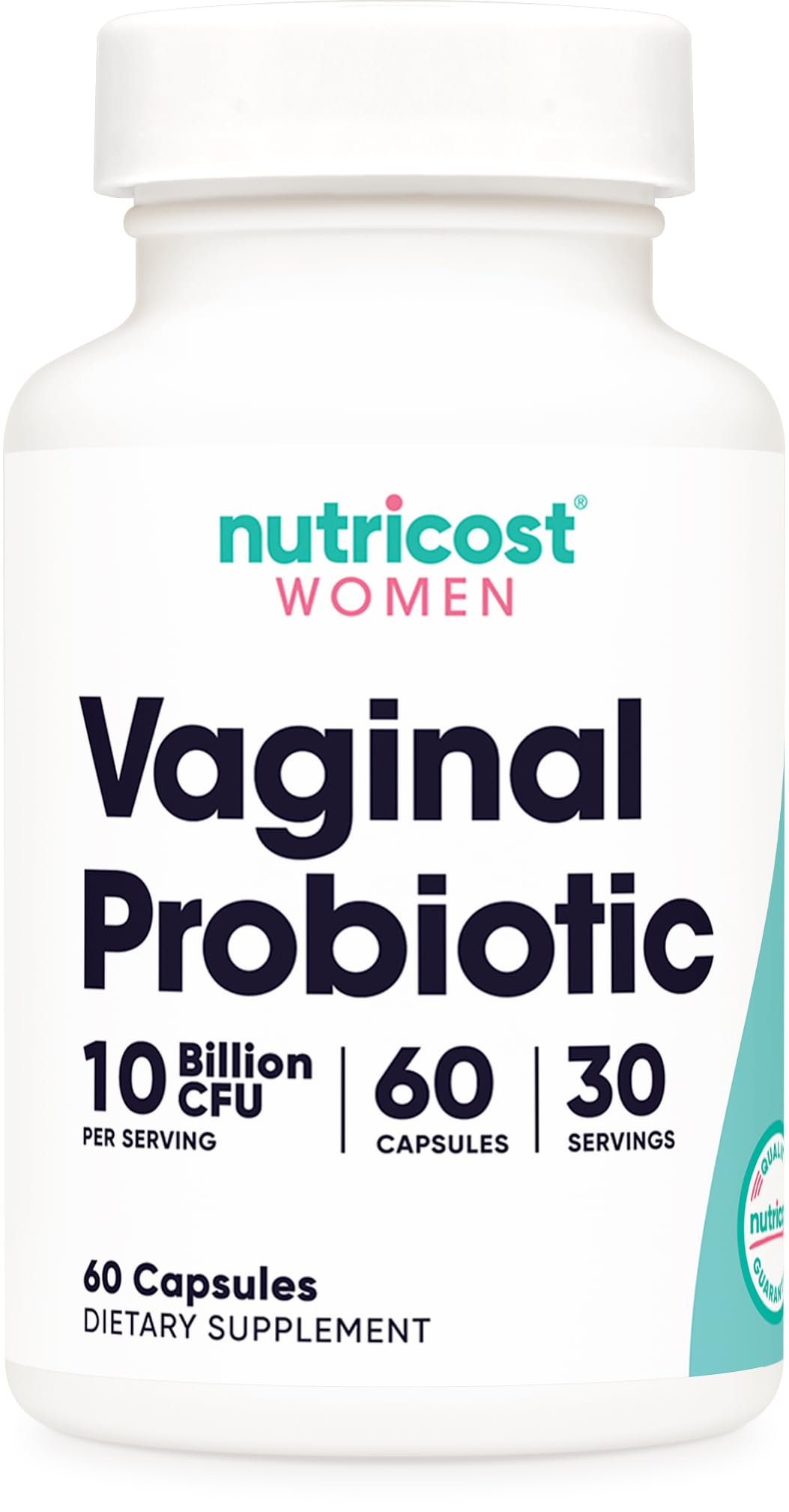بروبيوتيك Nutricost المهبلي للنساء - 10 مليار وحدة تشكيل مستعمرة، 60 كبسولة، غير معدل وراثيًا، خالٍ من الغلوتين