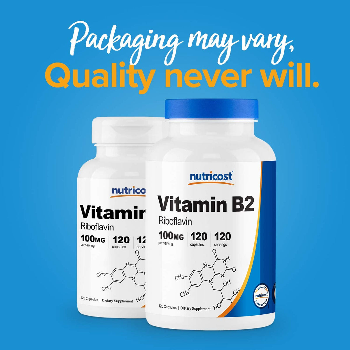 Nutricost Vitamin B2 100mg Riboflavin - 120 Capsules, Gluten Free & Non-GMO