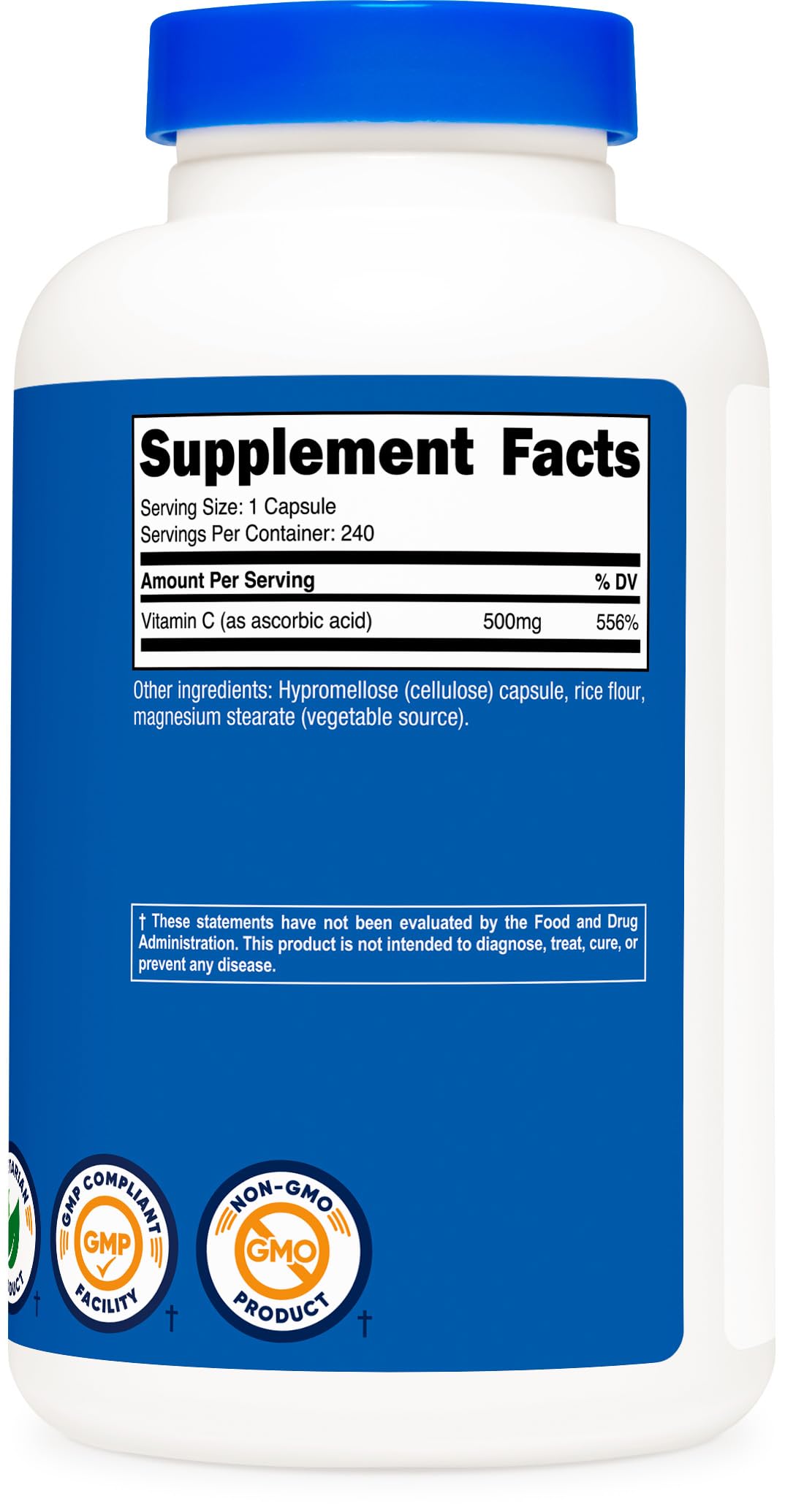 Nutricost Vitamin C 500mg β 240 Capsules | Vegetarian, Gluten Free & Non-GMO