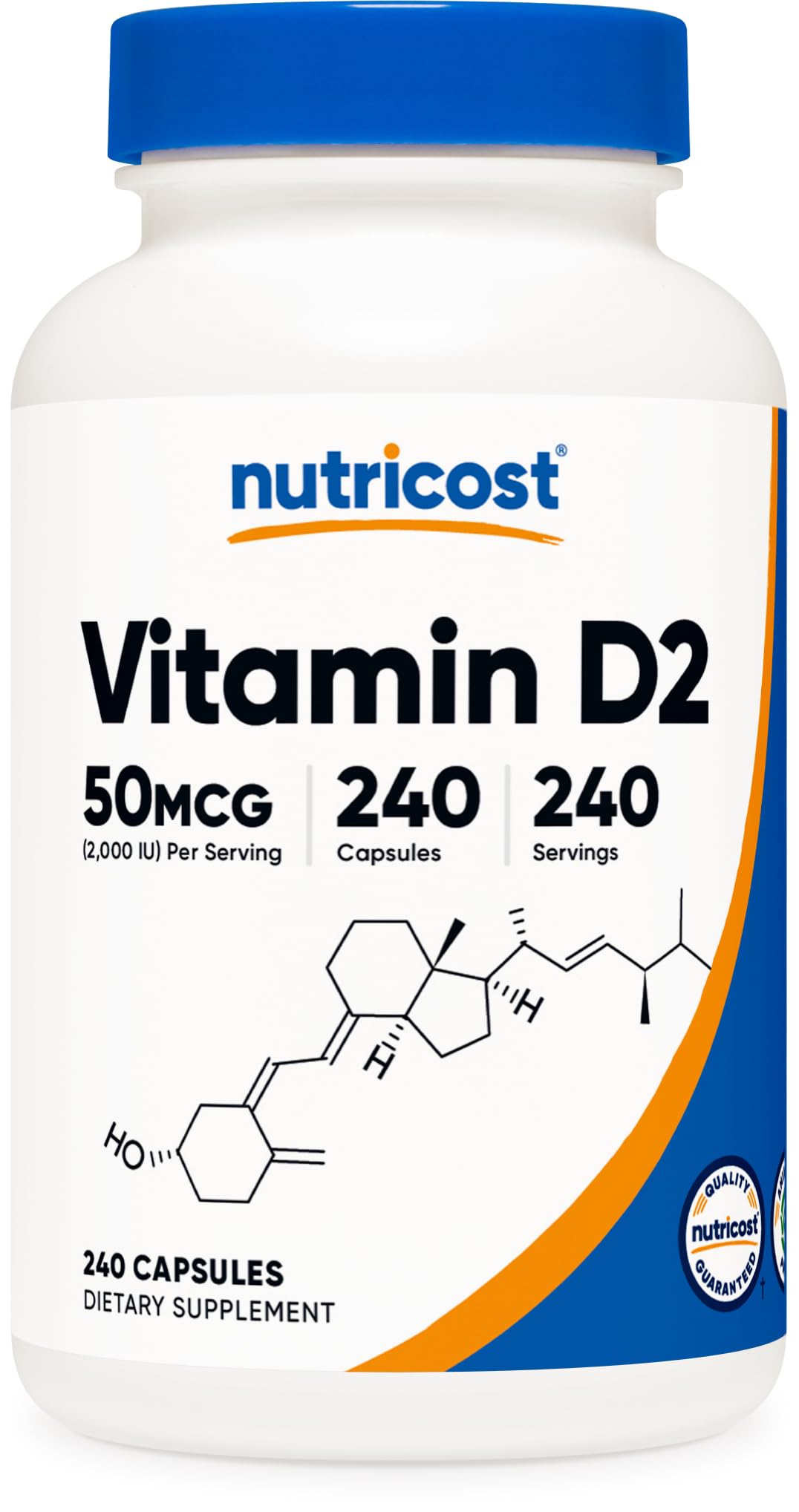 Nutricost Vitamin D2 Supplement 2000 IU β 240 Capsules | Vegan, Non-GMO, Gluten-Free, Third-Party Tested