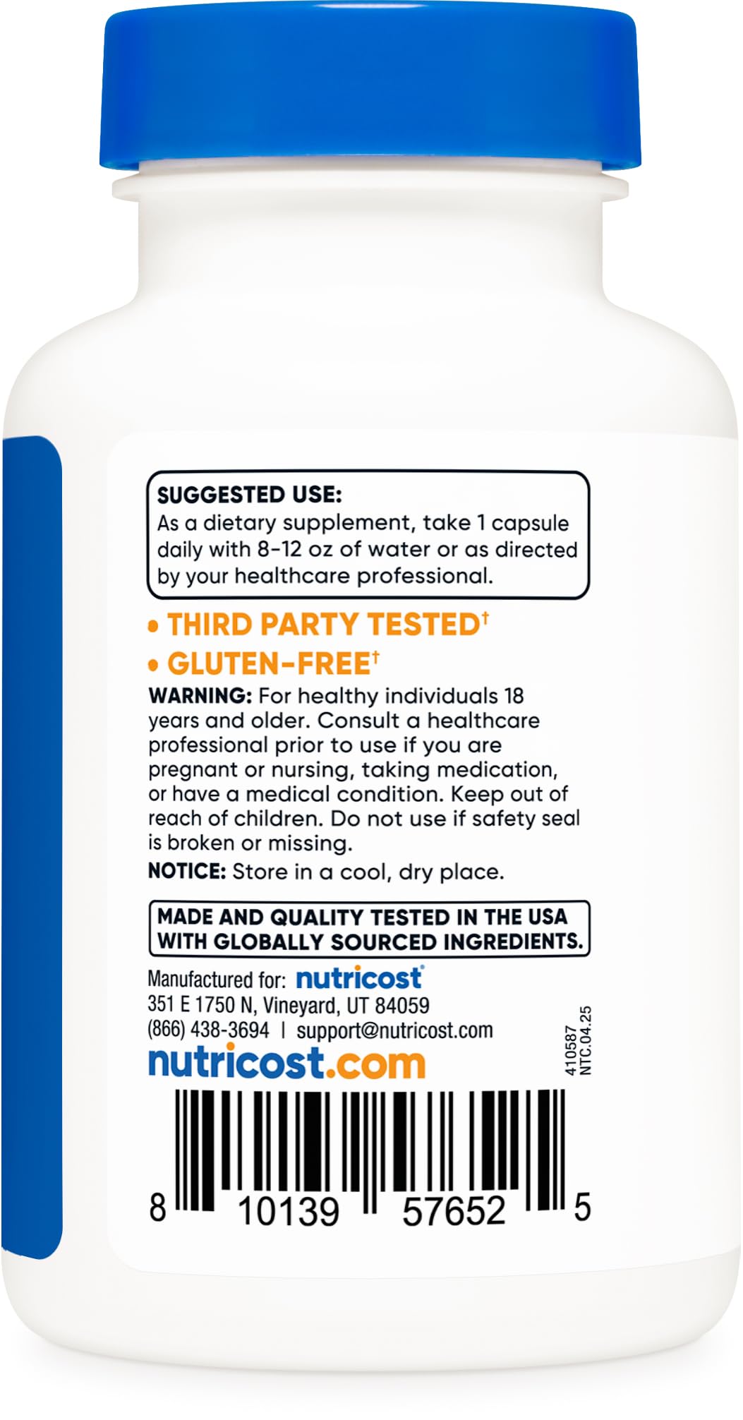 Nutricost جذور اليام البري - ما يعادل 2,500 ملجم، 120 كبسولة، نباتي وخالي من الجلوتين