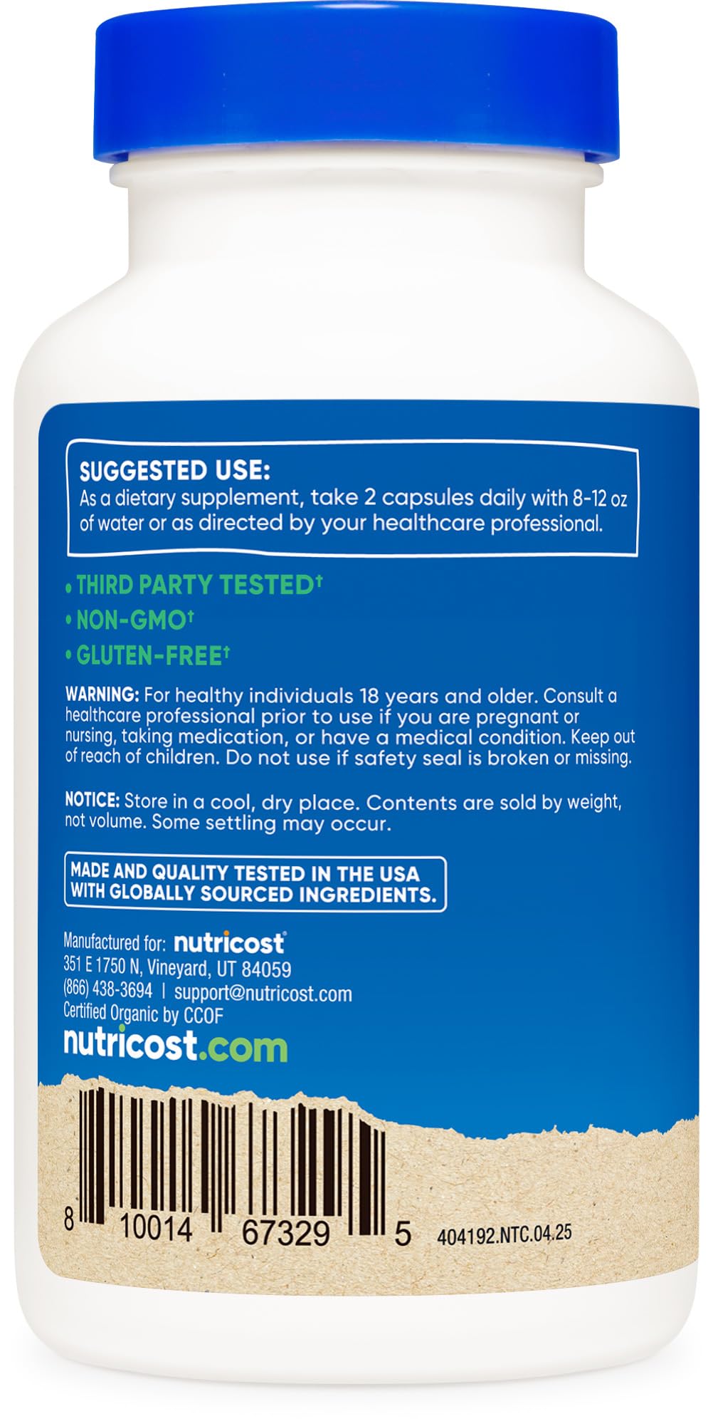 Nutricost Saw Palmetto 1000mg - 120 كبسولة | عضوي من CCOF