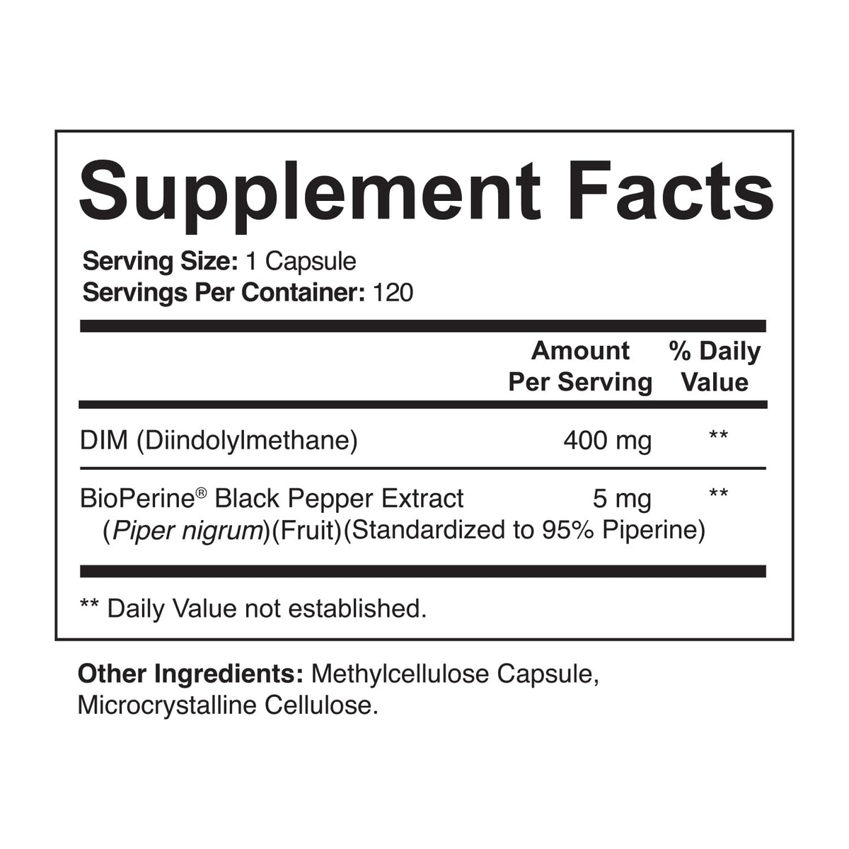NutriFlair DIM 400mg with Bioperine β 120 Capsules | Hormone Balance & Estrogen Metabolism Support