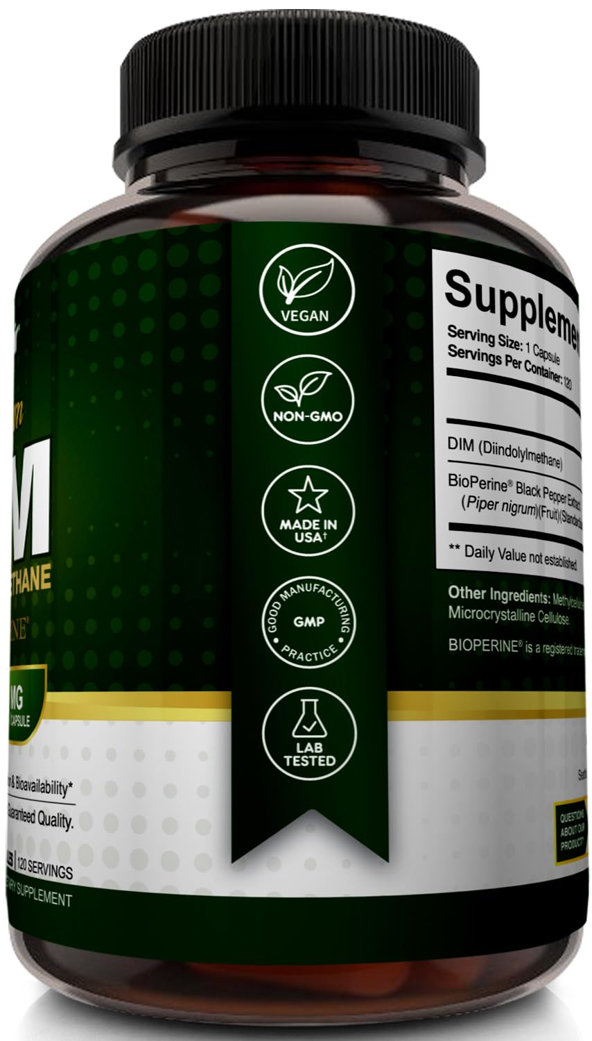 NutriFlair DIM 400mg with Bioperine β 120 Capsules | Hormone Balance & Estrogen Metabolism Support