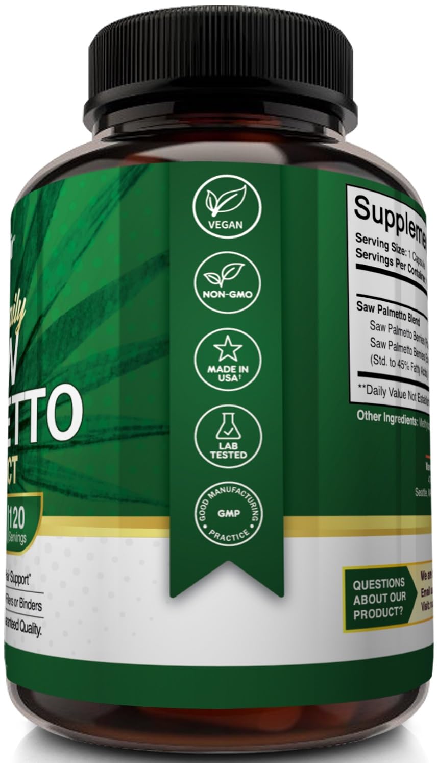 NutriFlair Saw Palmetto 750mg – لصحة البروستاتا ودعم الشعر (120 كبسولة)