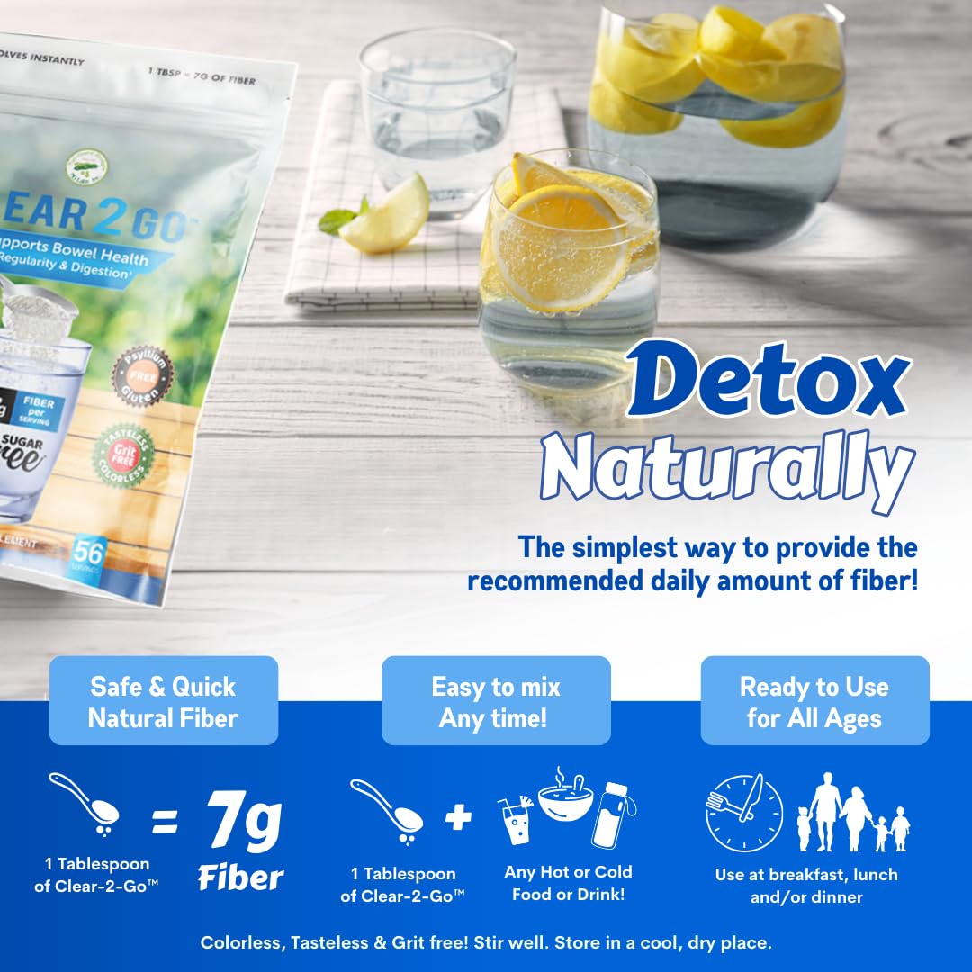 Nutritional Designs Clear 2 Go مسحوق ألياف البريبيوتيك - الإينولين، خالٍ من الغلوتين، 15.8 أوقية