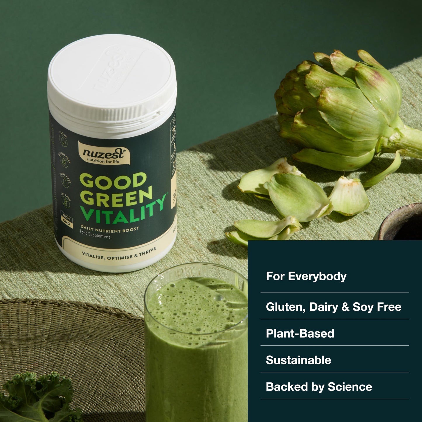 Nuzest Good Green Vitality Greens Powder – Vegan Multivitamin (10g) Pack of 5