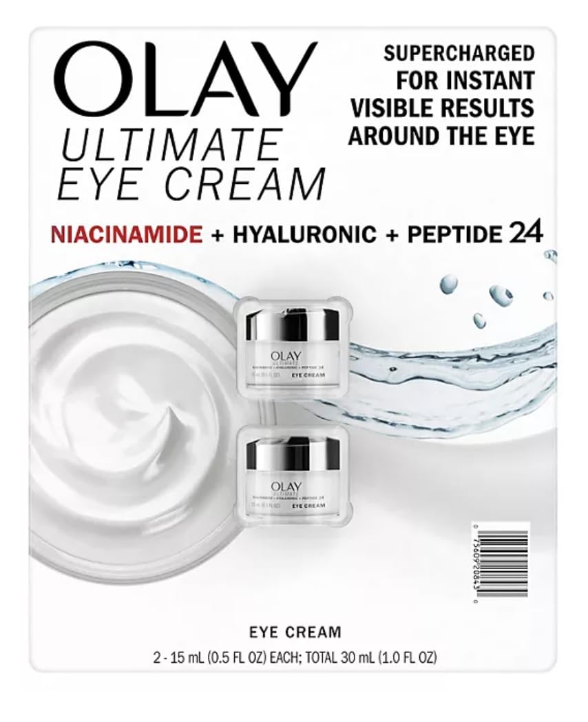 Olay Ultimate Niacinamide + Hyaluronic + Peptide Eye Cream β 0.5 fl oz (2 Pack)