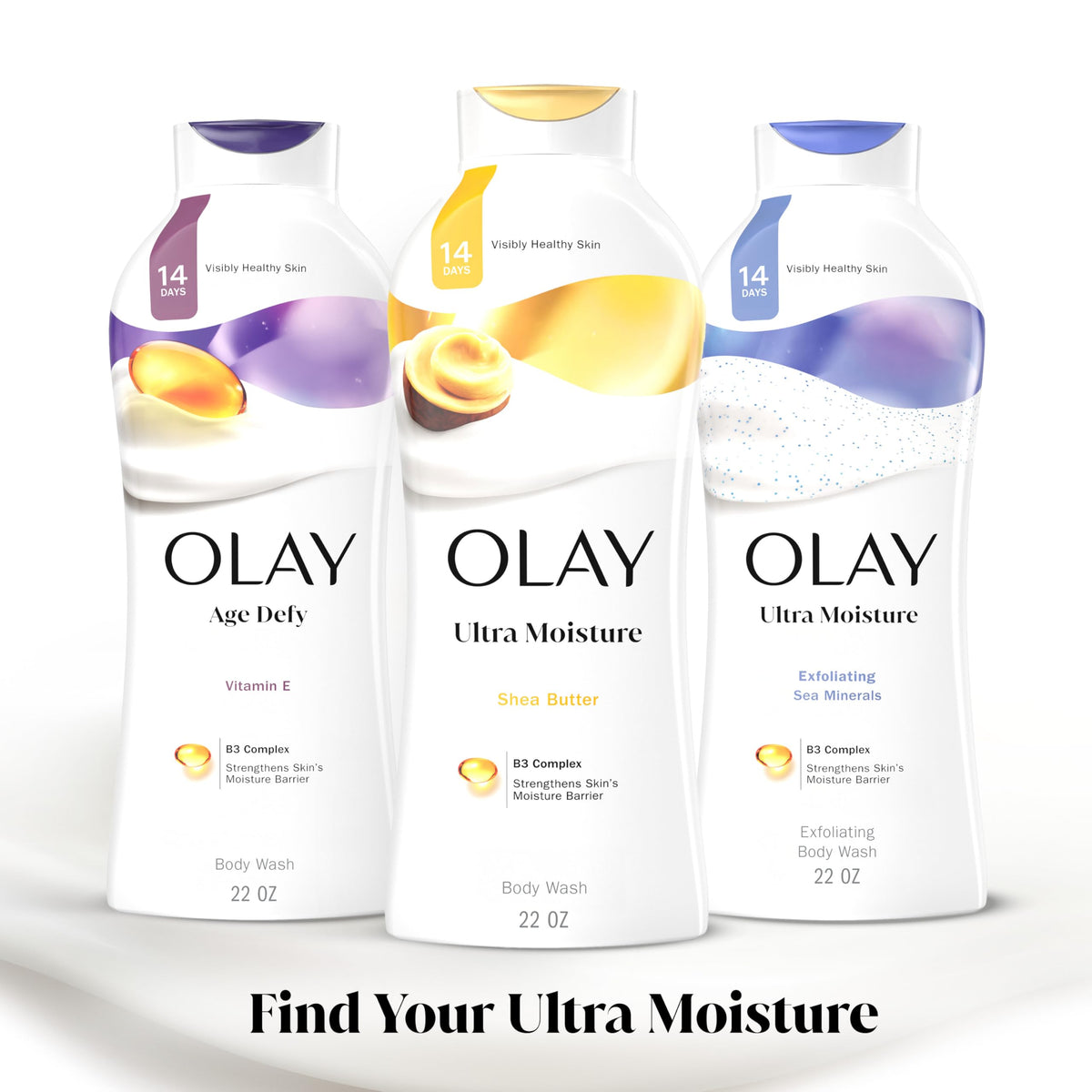 Olay Ultra Moisture Body Wash for Women β 24HR Hydration with Shea Butter & Vitamin B3 Complex | Paraben & Phthalate Free | 2 x 22 oz