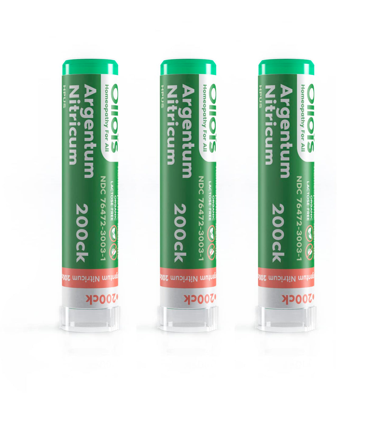 OLLOIS Argentum Nitricum 200ck – Organic, Lactose-Free, Kosher Homeopathic Medicine (Pack of 3)