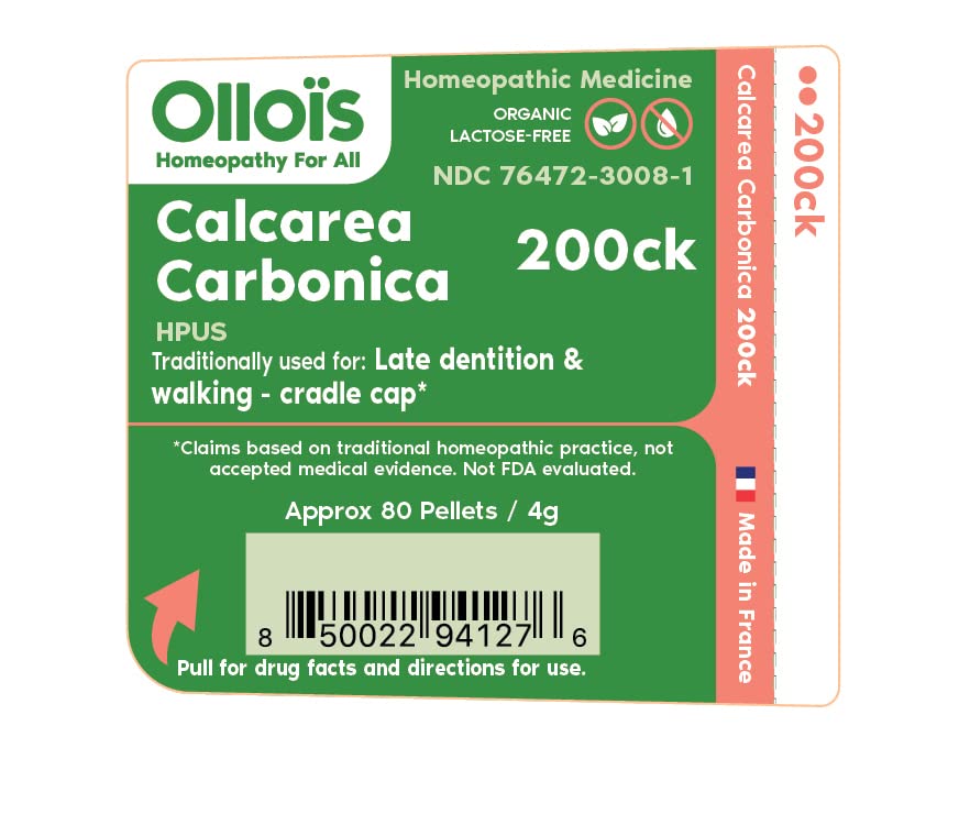 OLLOIS Calcarea Carbonica 200ck β Organic & Lactose-Free Homeopathic Medicine, 80 Pellets (Pack 1)