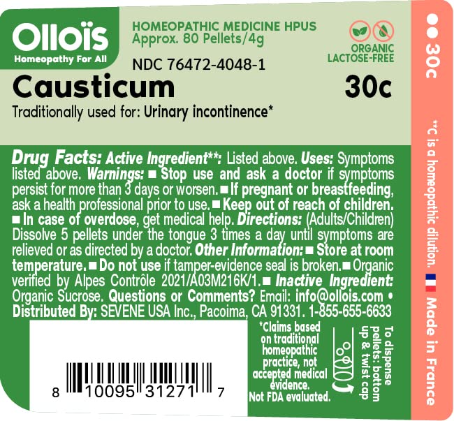 OLLOIS Causticum 30c - دواء معالجة مثلية عضوي، خالٍ من اللاكتوز، ونباتي (80 حبة، عبوة من 1)